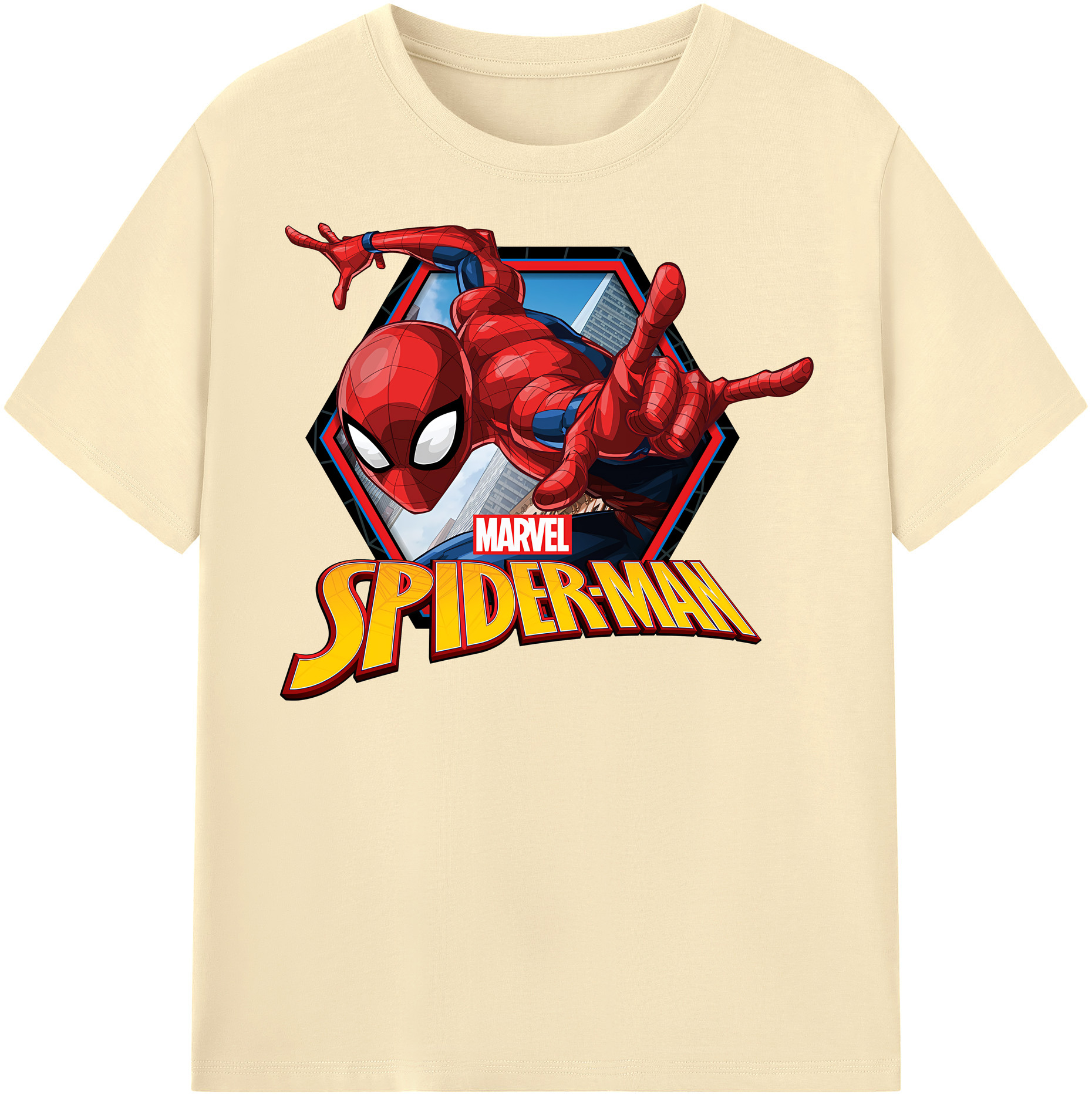 （画像用） Spider Man スパイダーマン 綿100％半袖Tシャツ（フロントプリント）