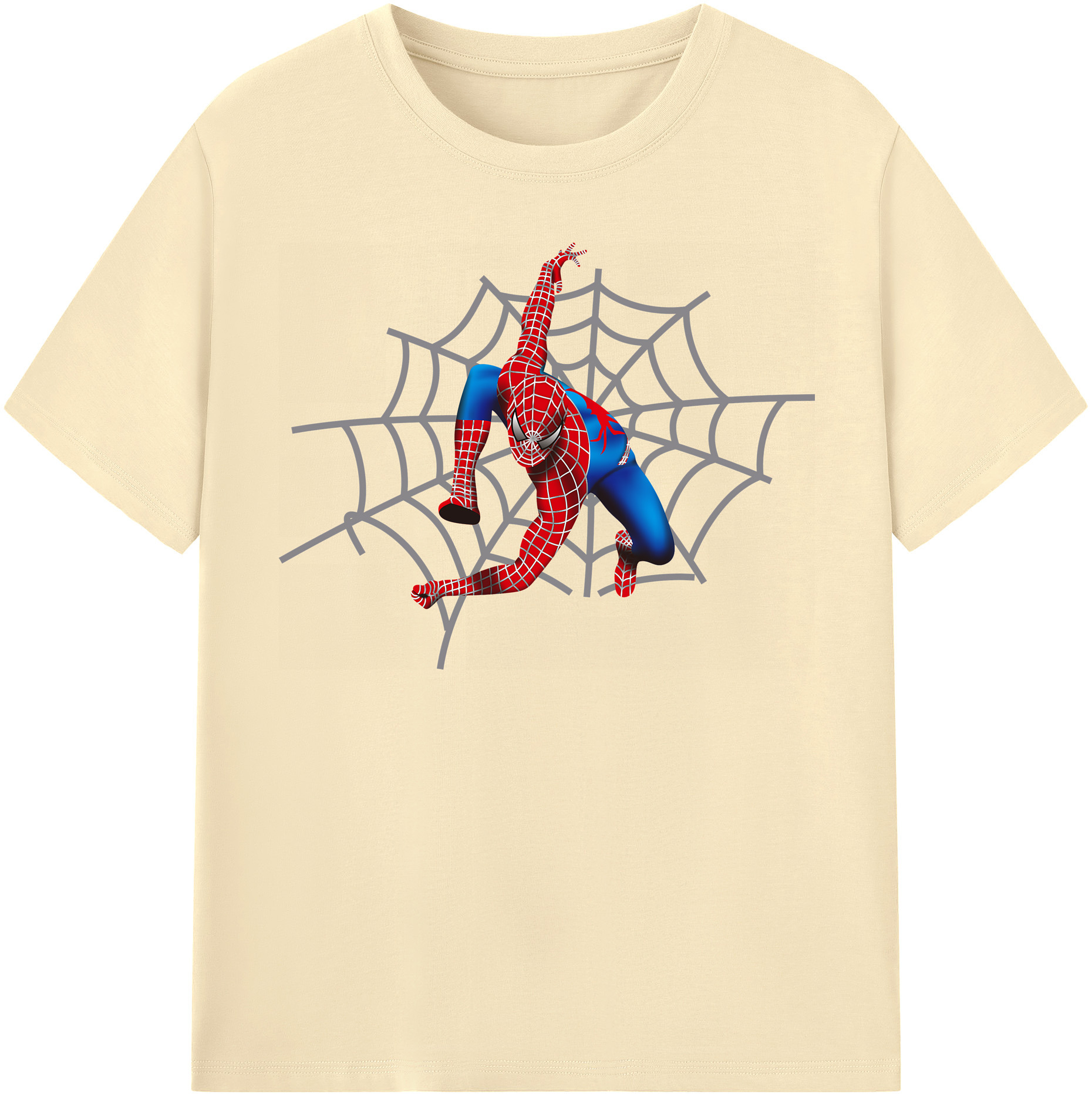 （画像用） Spider Man スパイダーマン 綿100％半袖Tシャツ（フロントプリント）