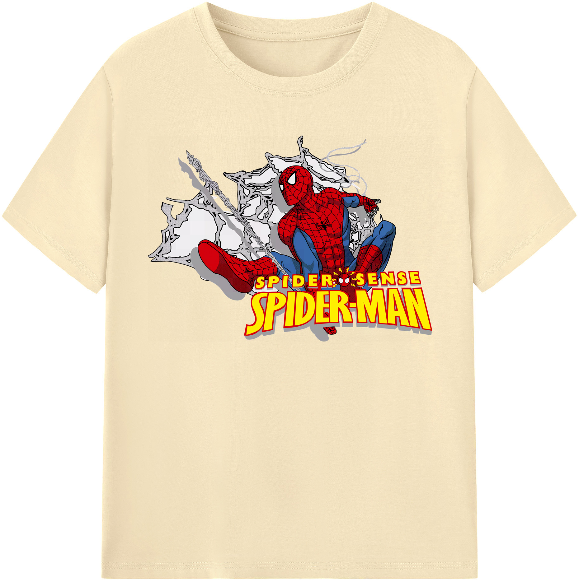 （画像用） Spider Man スパイダーマン 綿100％半袖Tシャツ（フロントプリント）