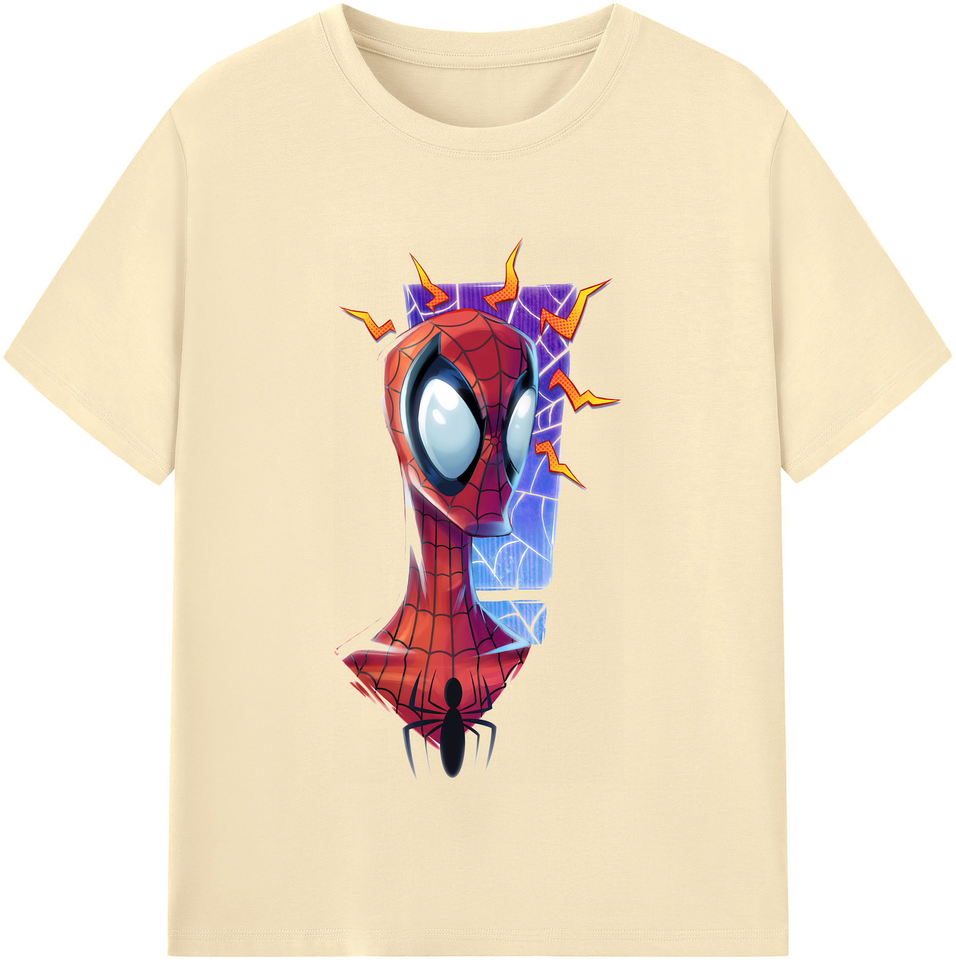 （画像用） Spider Man スパイダーマン 綿100％半袖Tシャツ（フロントプリント）