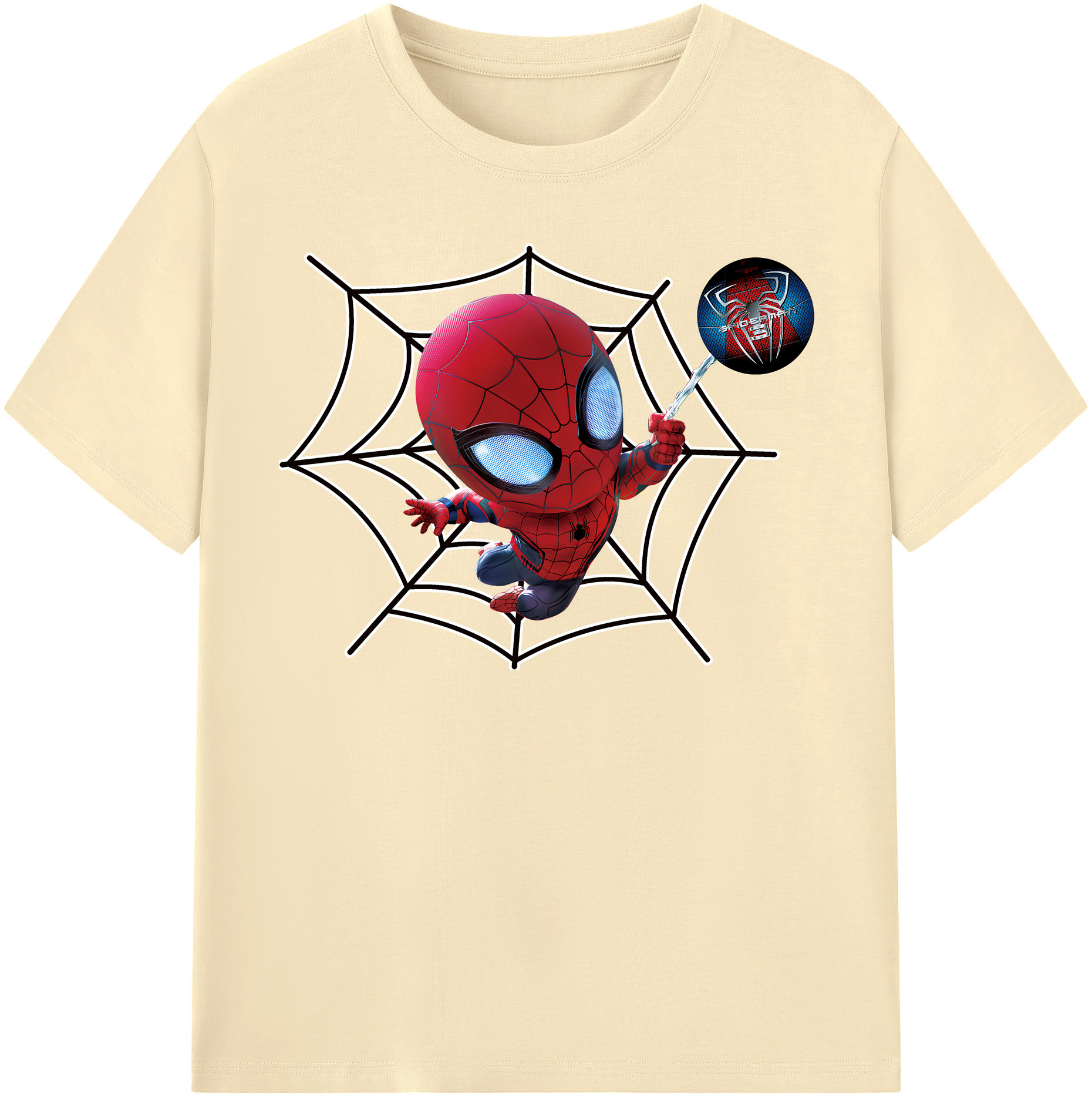 （画像用） Spider Man スパイダーマン 綿100％半袖Tシャツ（フロントプリント）