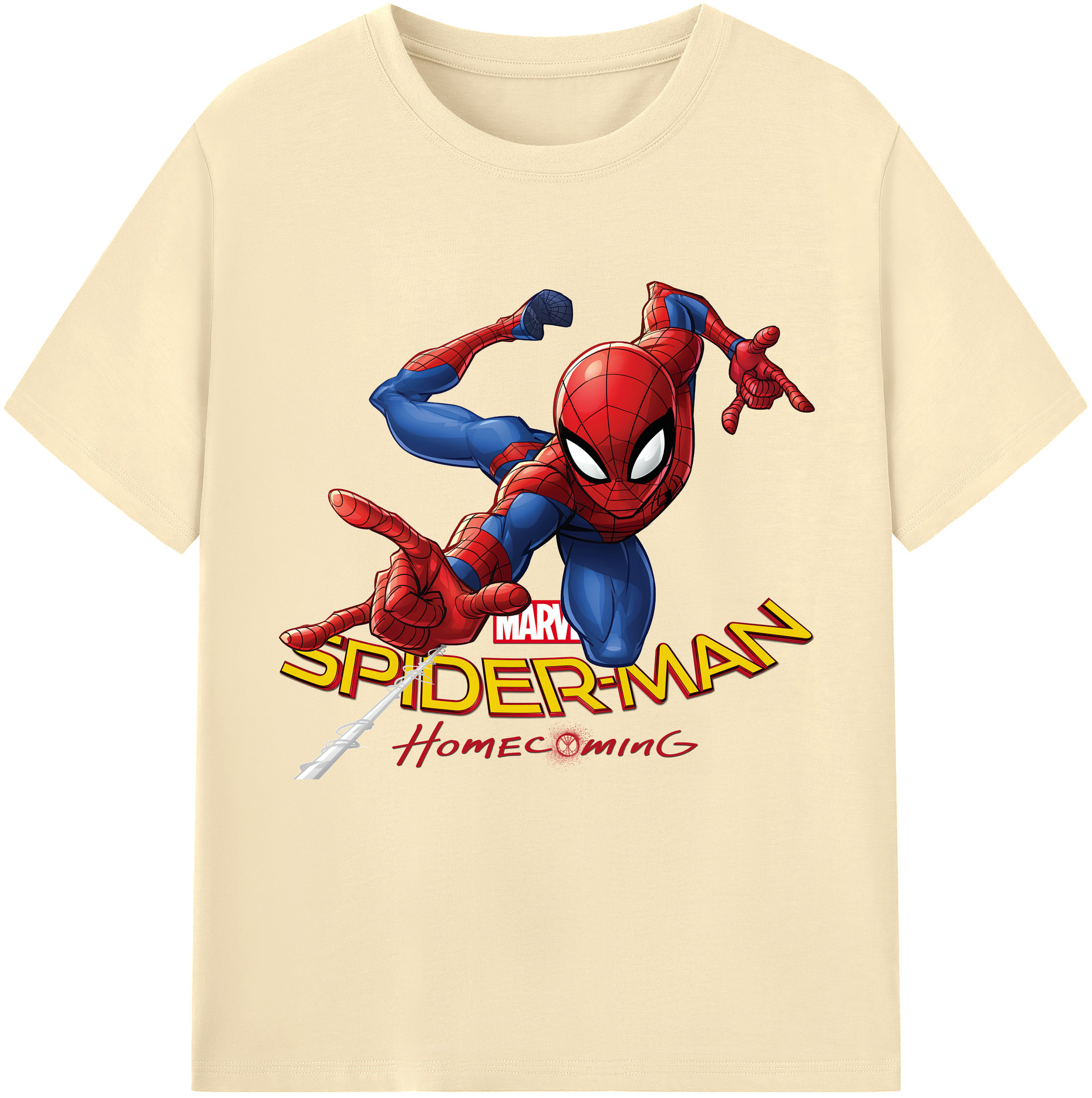 （画像用） Spider Man スパイダーマン 綿100％半袖Tシャツ（フロントプリント）