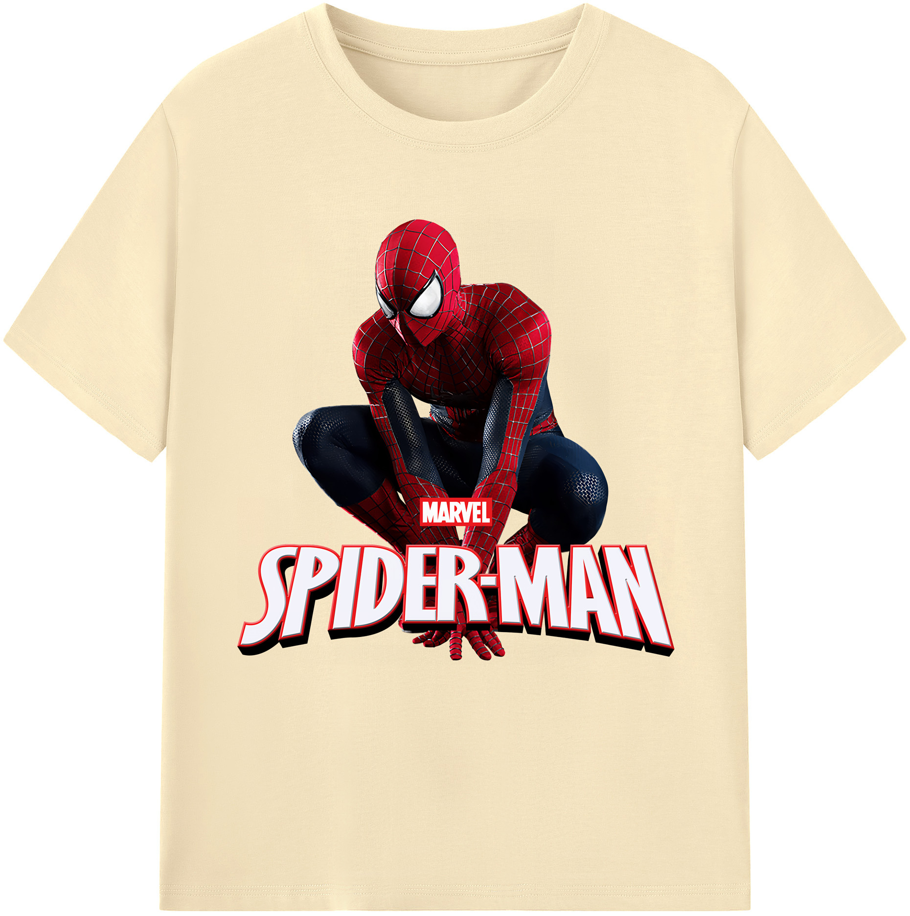 （画像用） Spider Man スパイダーマン 綿100％半袖Tシャツ（フロントプリント）