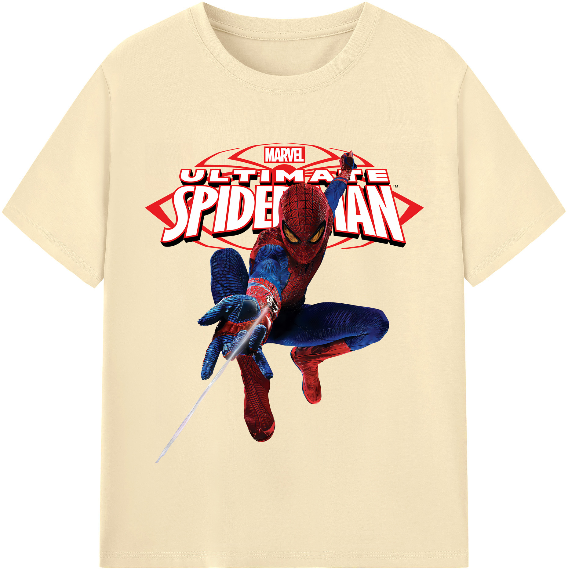 （画像用） Spider Man スパイダーマン 綿100％半袖Tシャツ（フロントプリント）