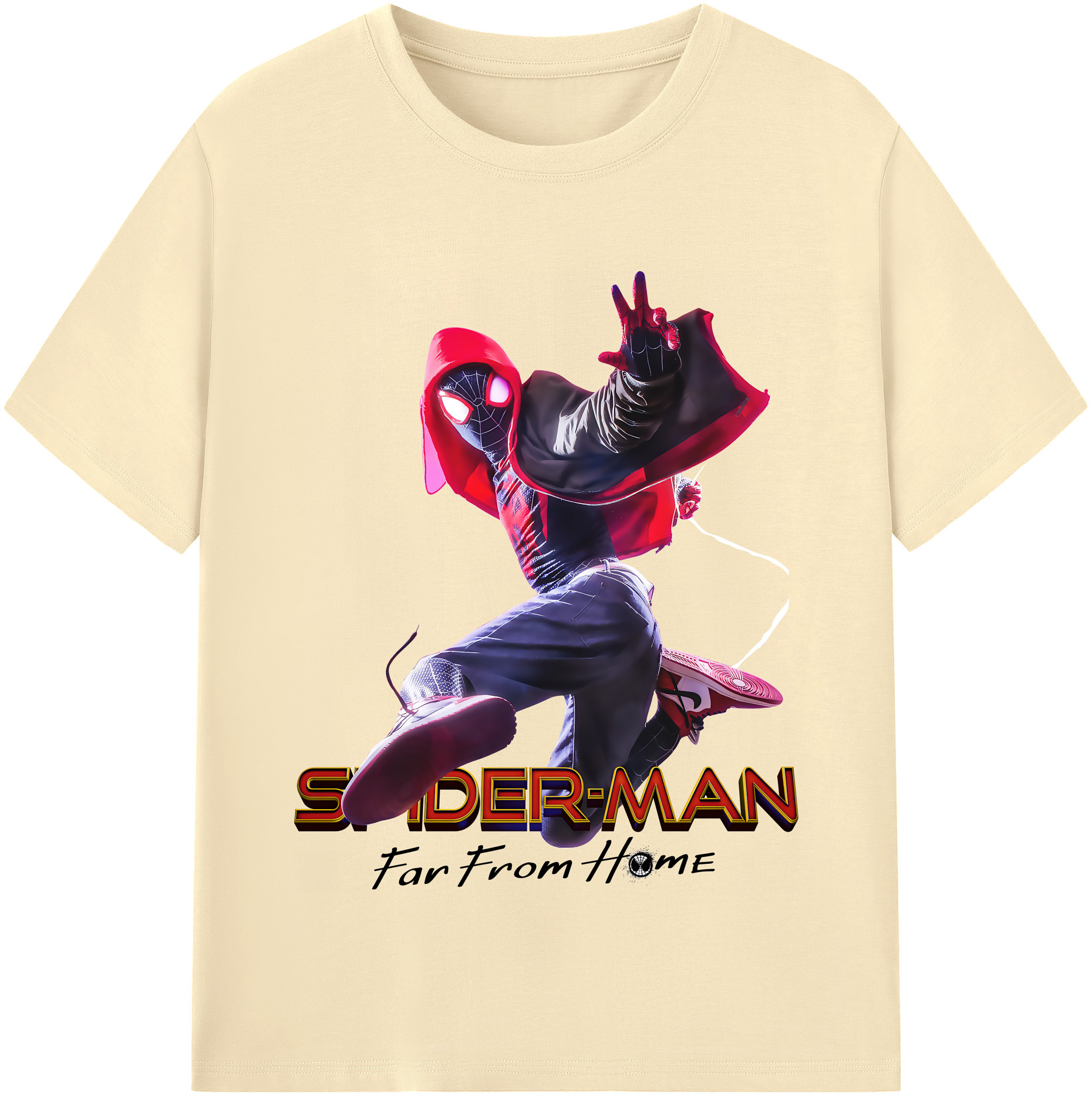 Spider Man スパイダーマン 綿100％半袖Tシャツ（フロントプリント）