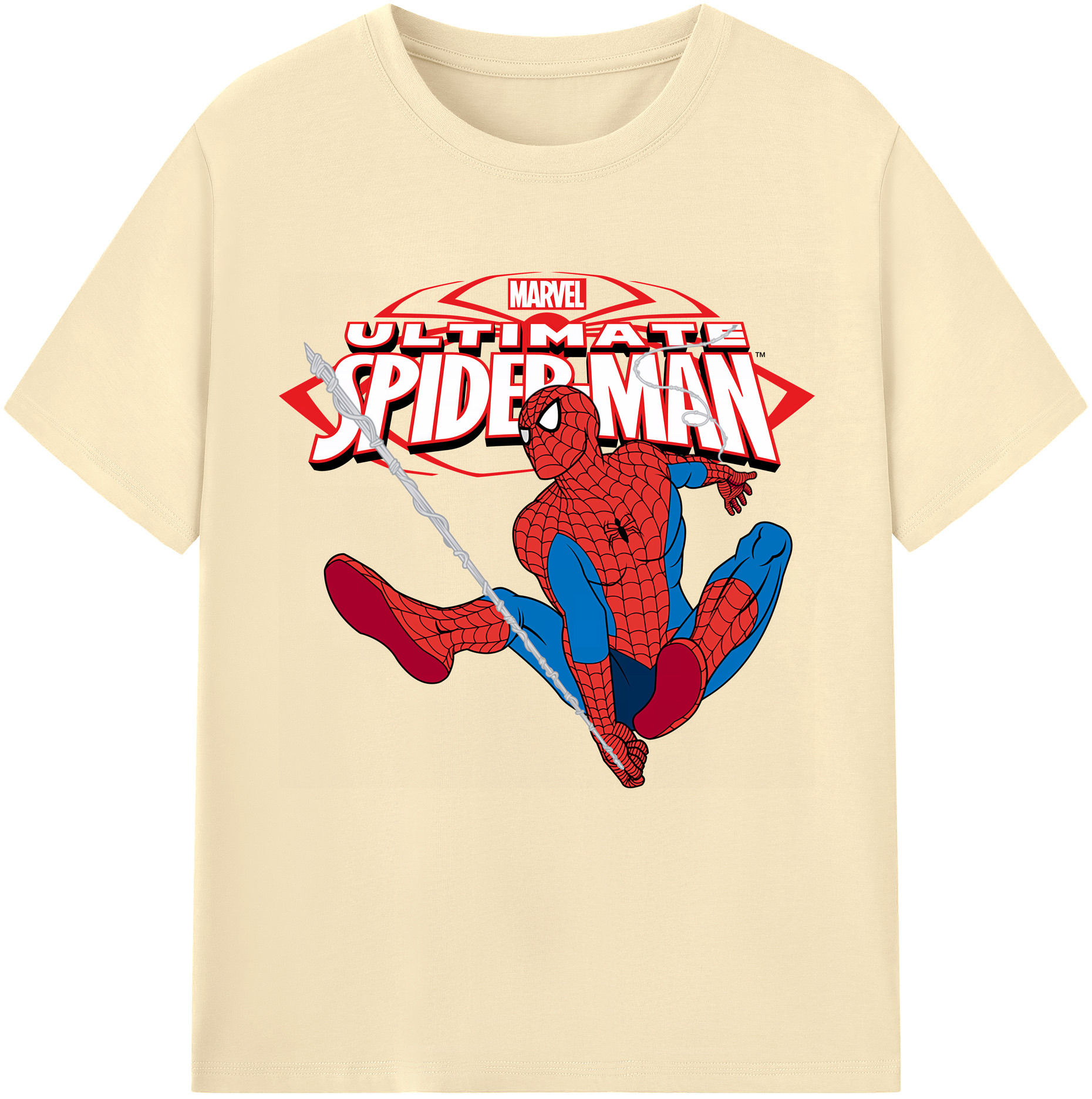 （画像用） Spider Man スパイダーマン 綿100％半袖Tシャツ（フロントプリント）
