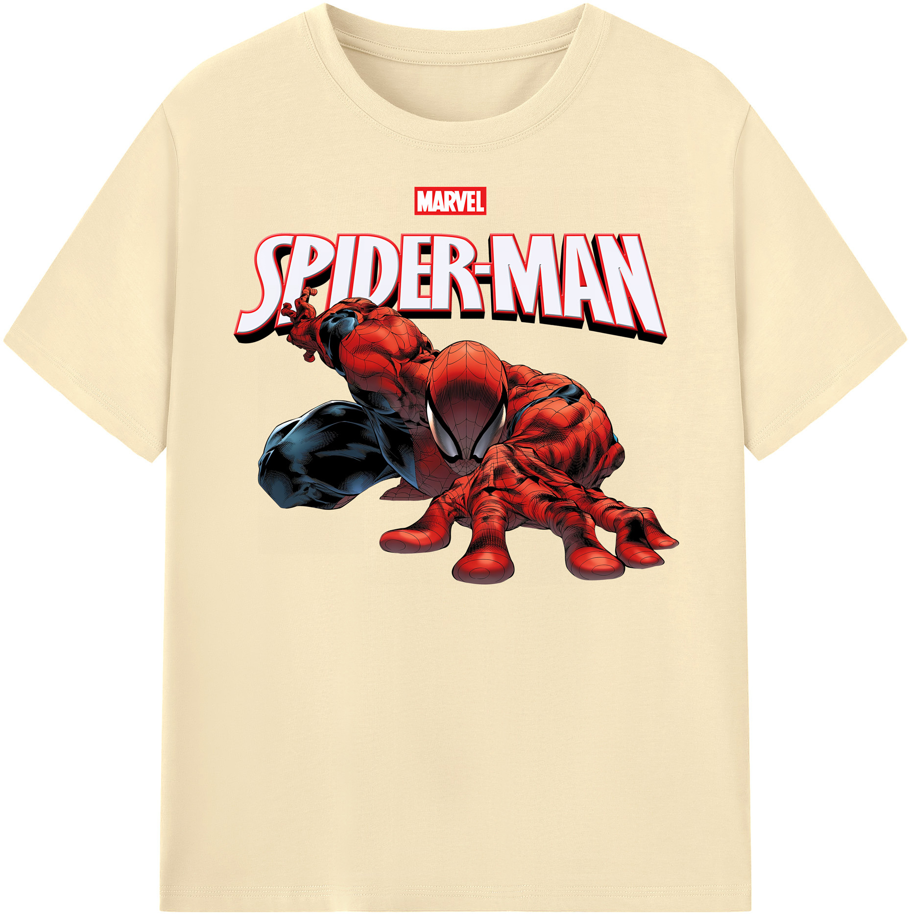 （画像用） Spider Man スパイダーマン 綿100％半袖Tシャツ（フロントプリント）