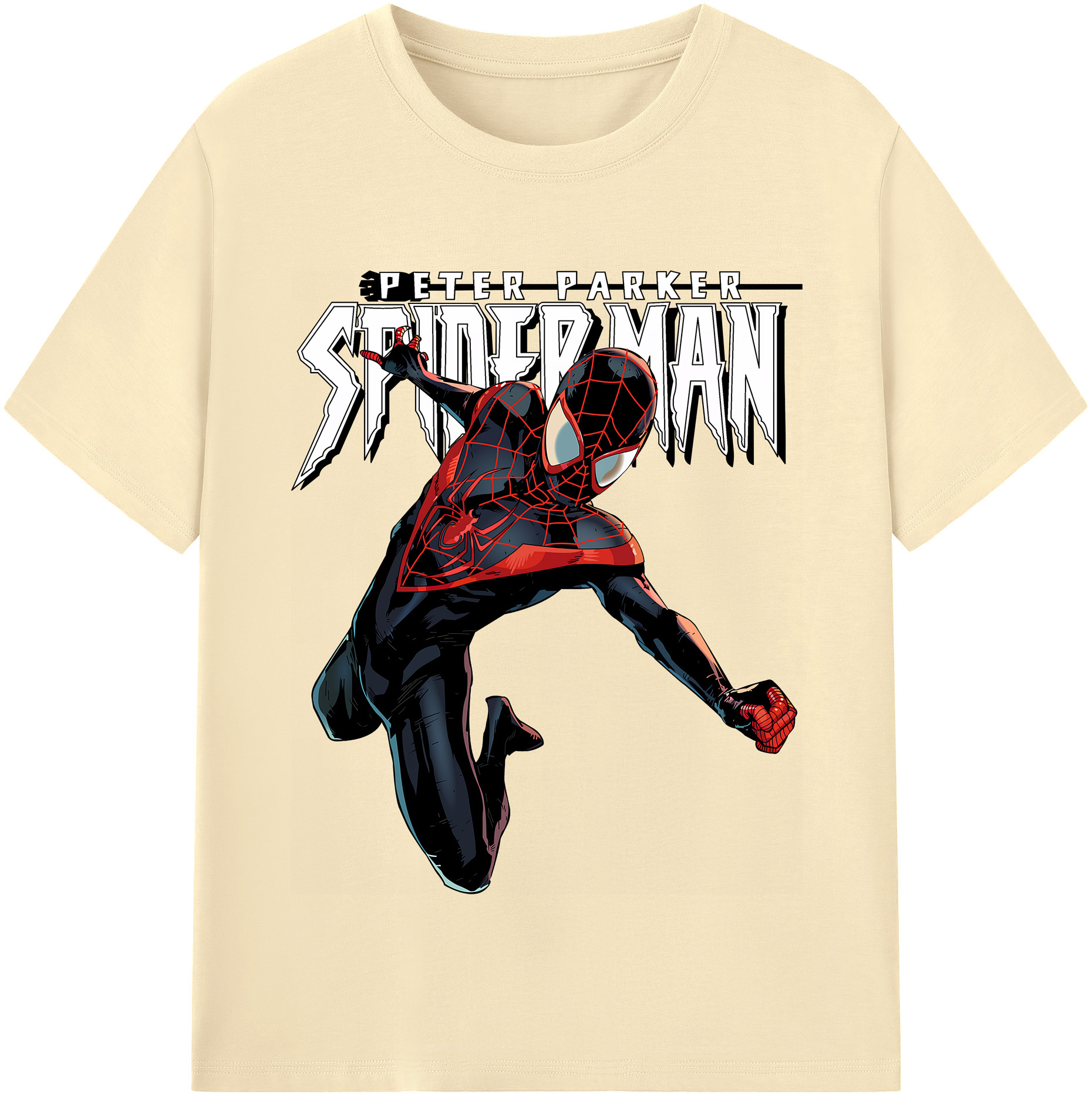 （画像用） Spider Man スパイダーマン 綿100％半袖Tシャツ（フロントプリント）