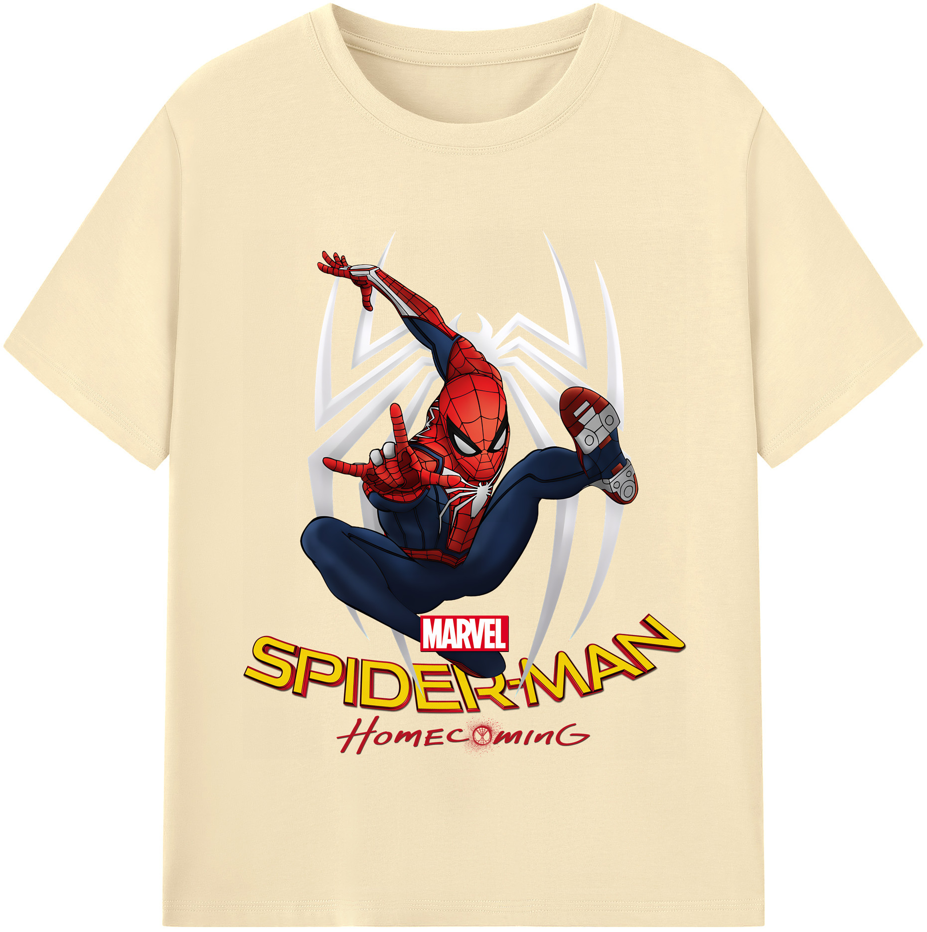 （画像用） Spider Man スパイダーマン 綿100％半袖Tシャツ（フロントプリント）