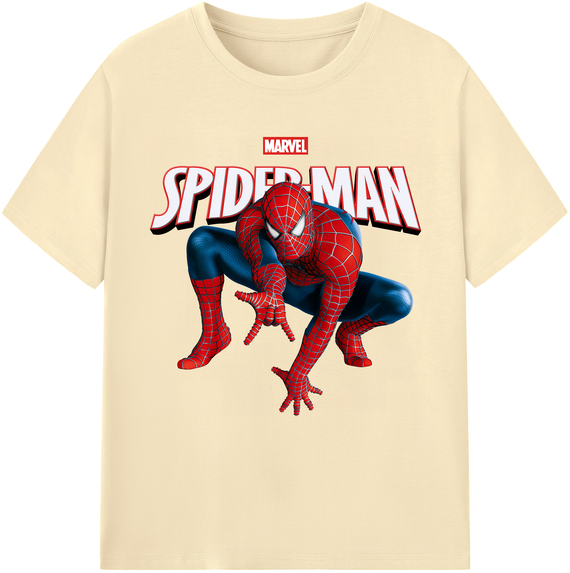 （画像用） Spider Man スパイダーマン 綿100％半袖Tシャツ（フロントプリント）