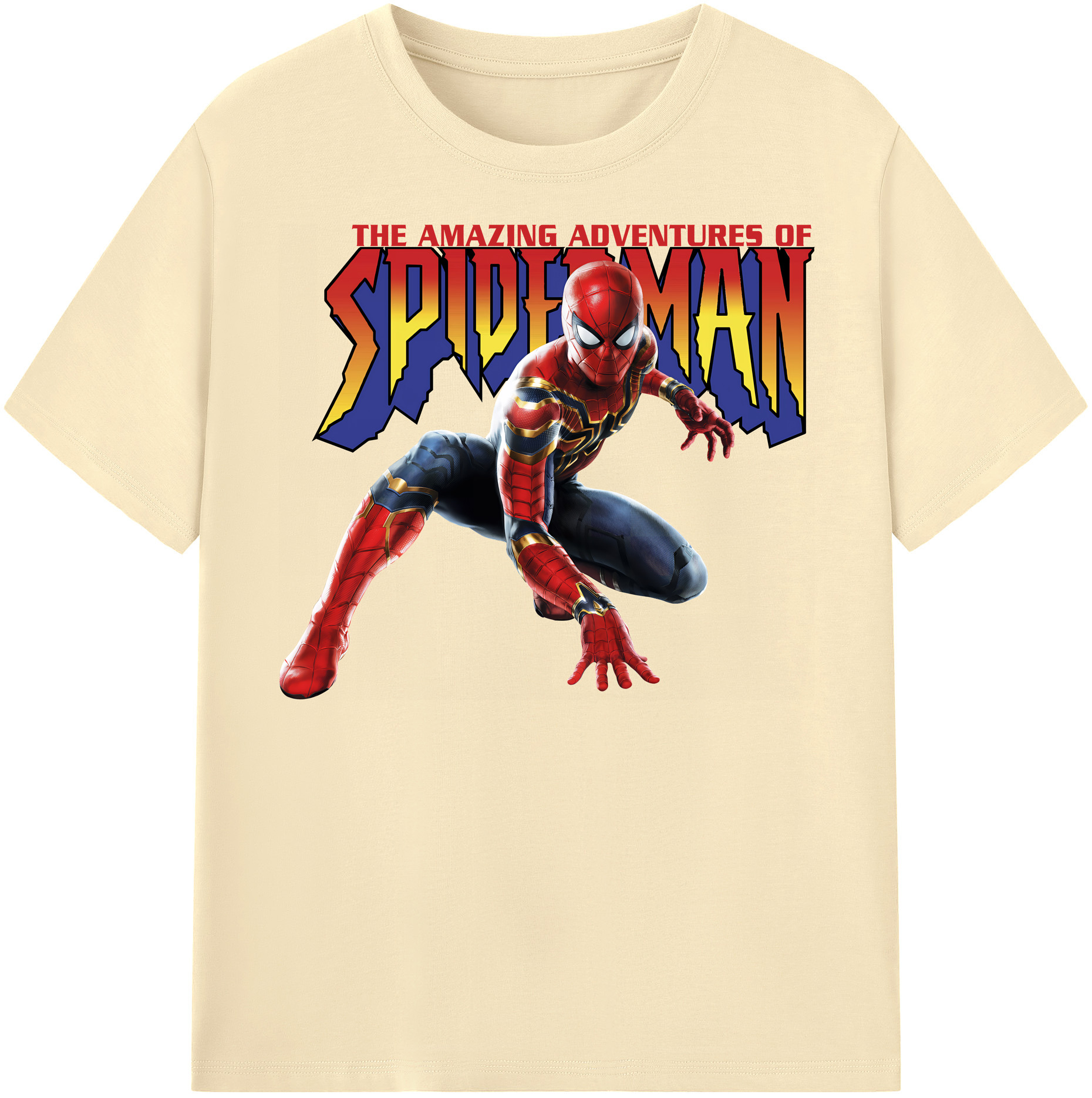 Spider Man スパイダーマン 綿100％半袖Tシャツ（フロントプリント）