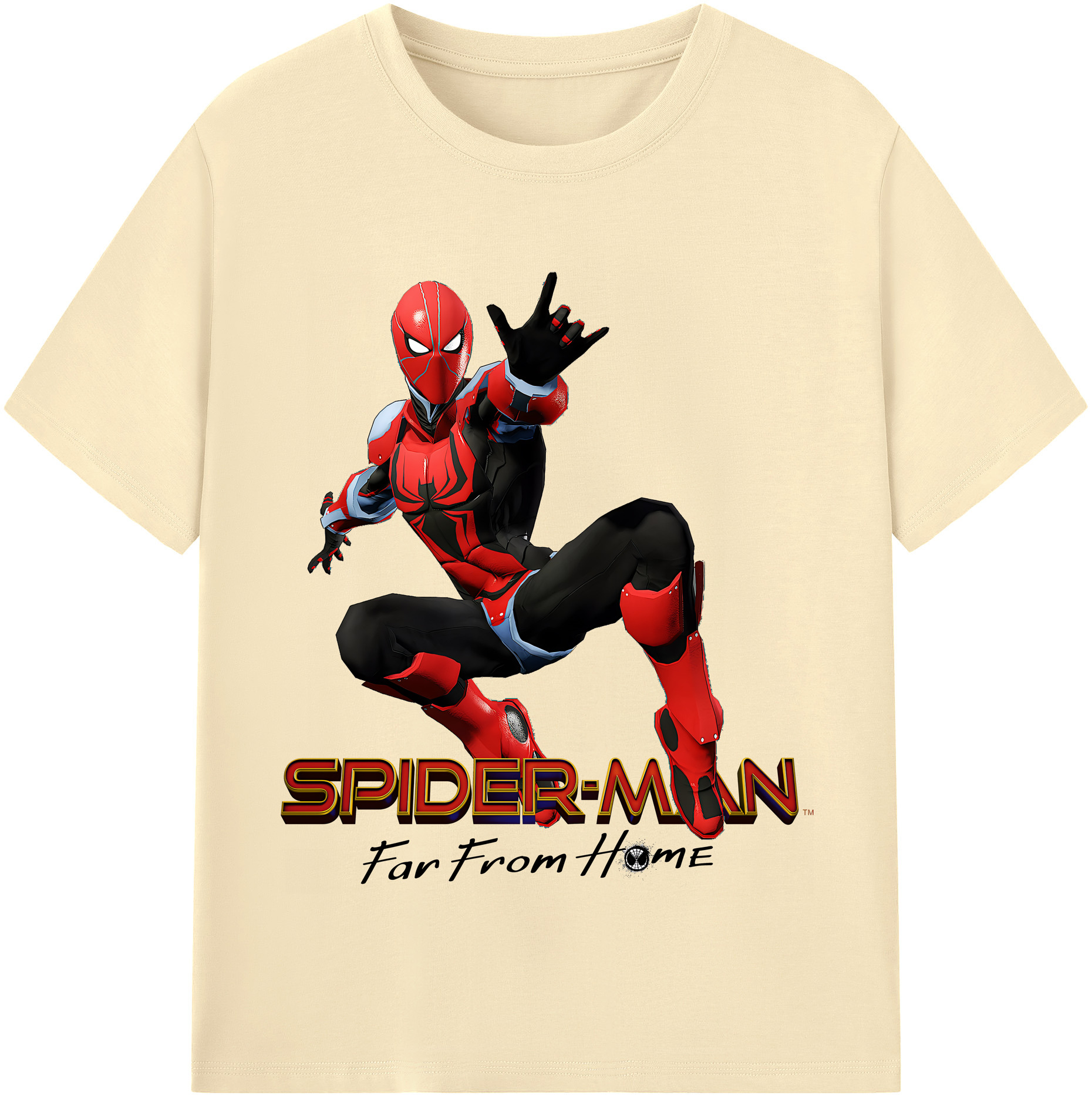 （画像用） Spider Man スパイダーマン 綿100％半袖Tシャツ（フロントプリント）