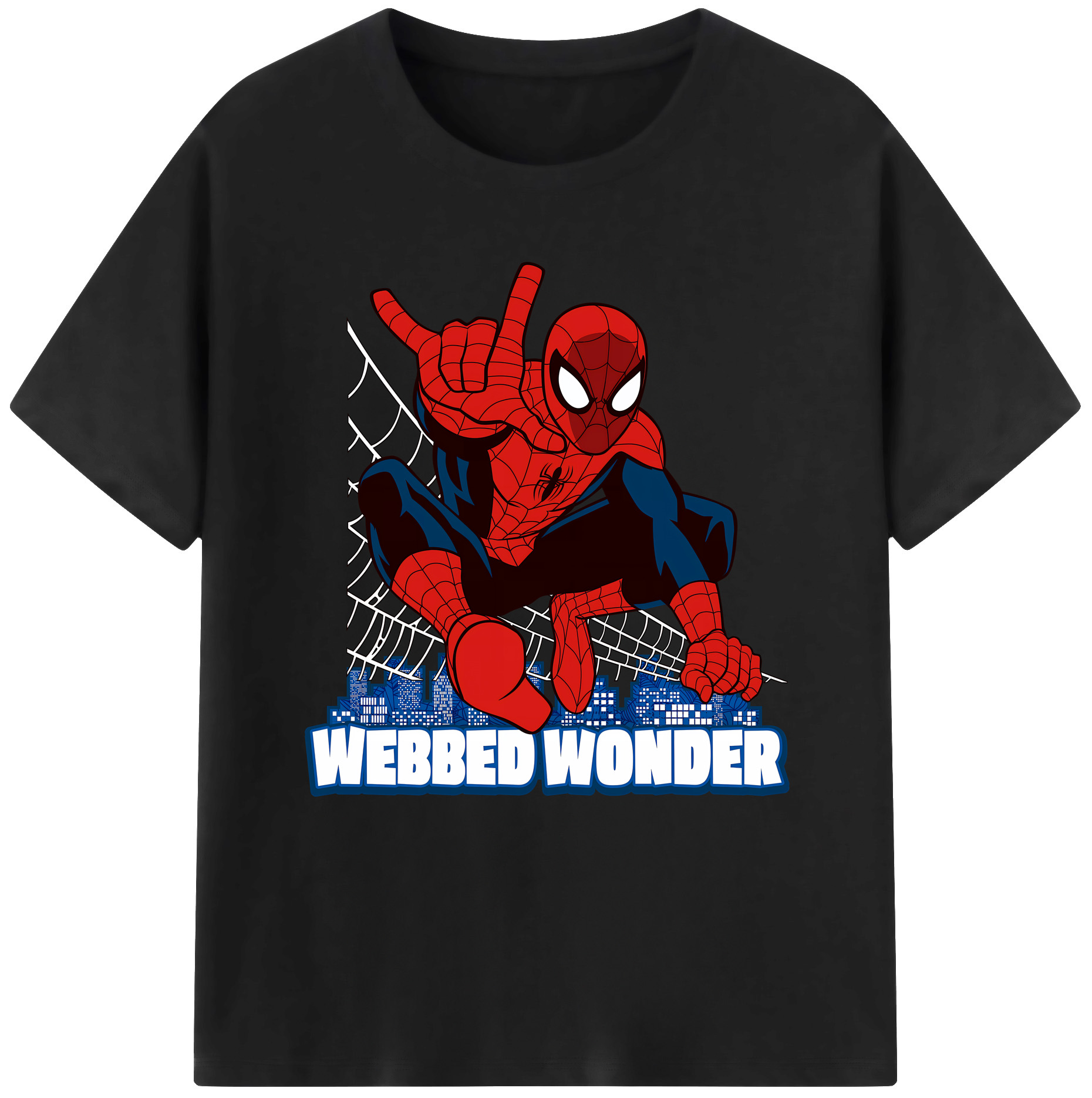 （画像用） Spider Man スパイダーマン 綿100％半袖Tシャツ（フロントプリント）