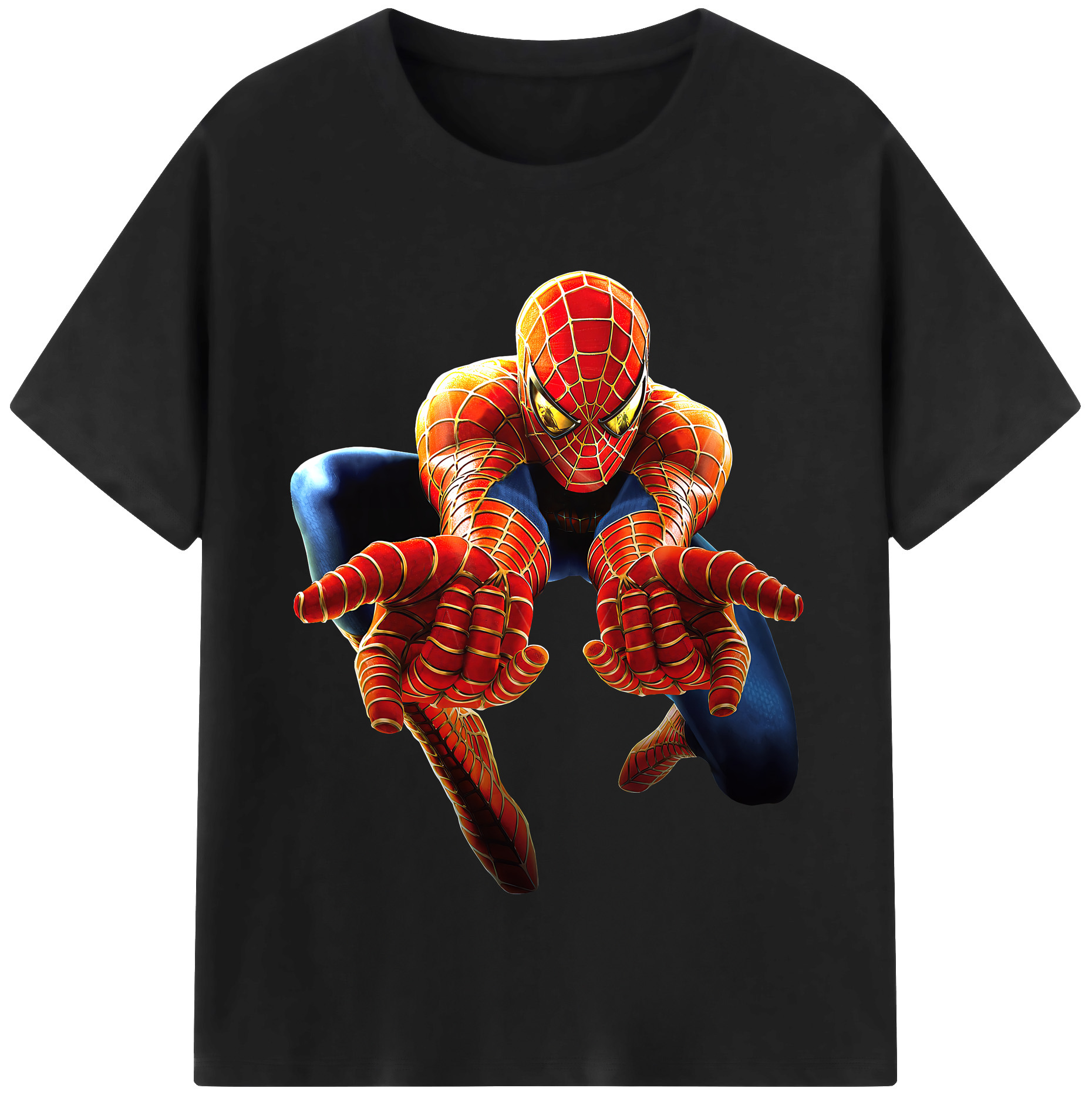 （画像用） Spider Man スパイダーマン 綿100％半袖Tシャツ（フロントプリント）