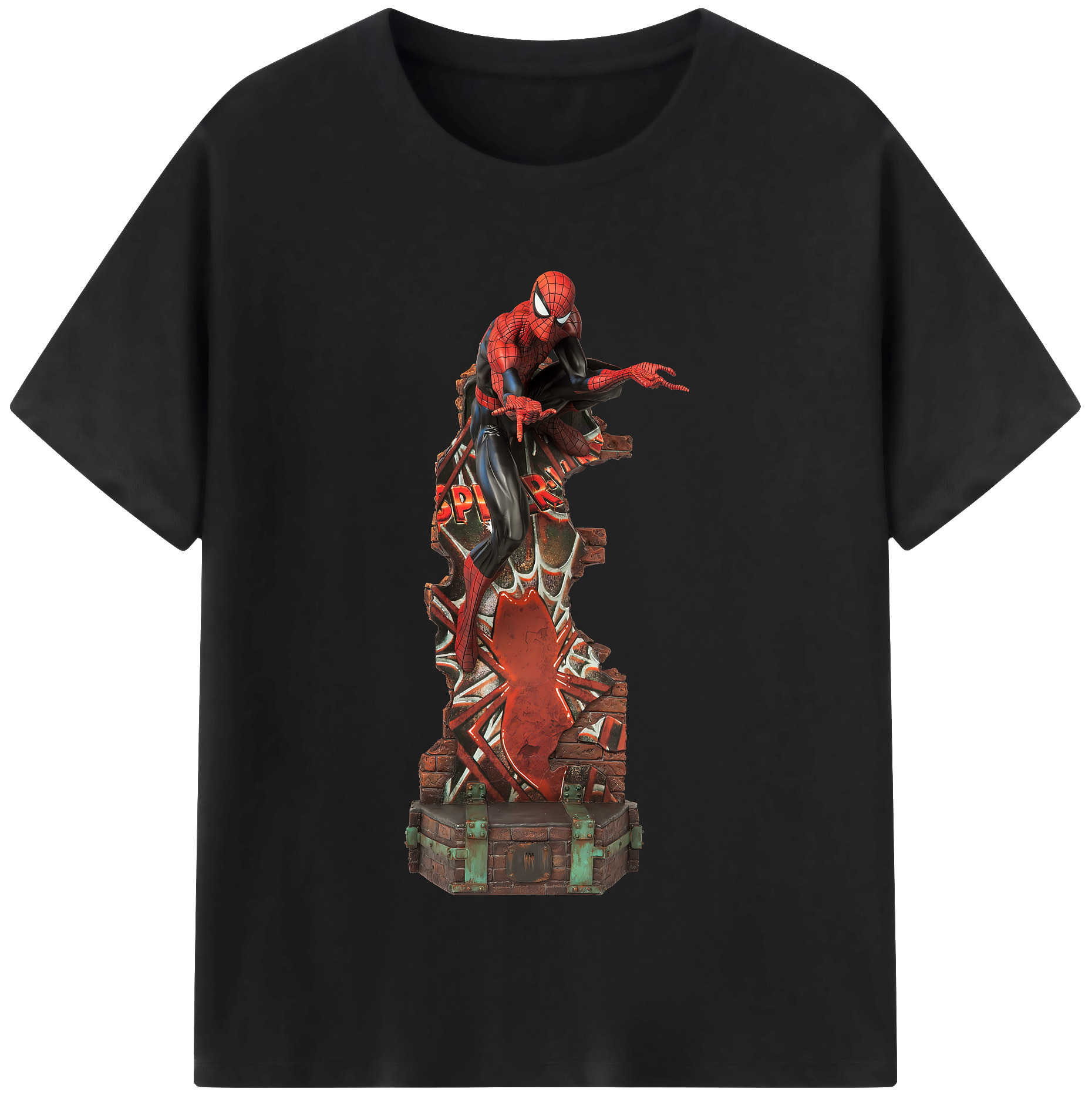 （画像用） Spider Man スパイダーマン 綿100％半袖Tシャツ（フロントプリント）