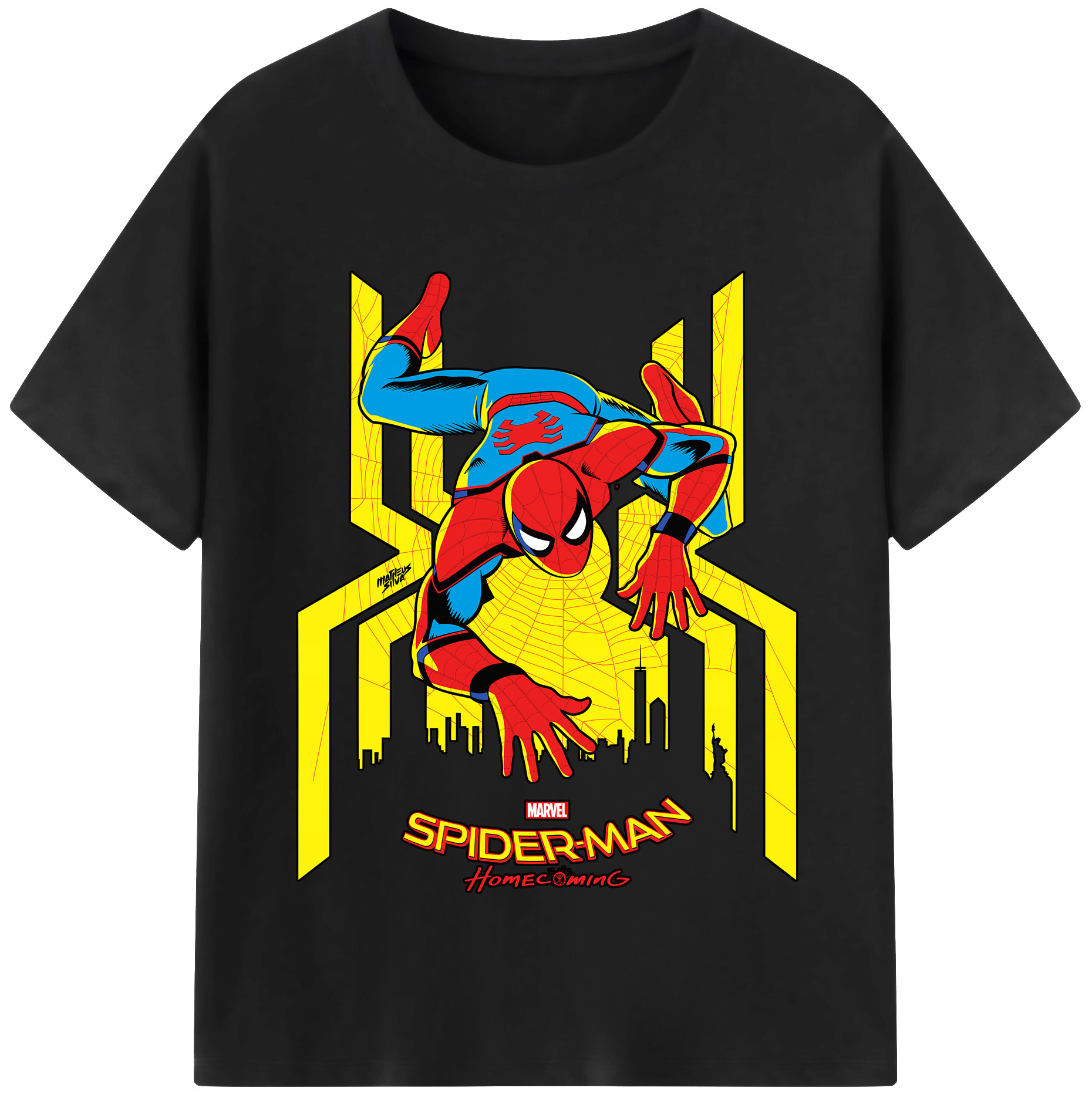 （画像用） Spider Man スパイダーマン 綿100％半袖Tシャツ（フロントプリント）
