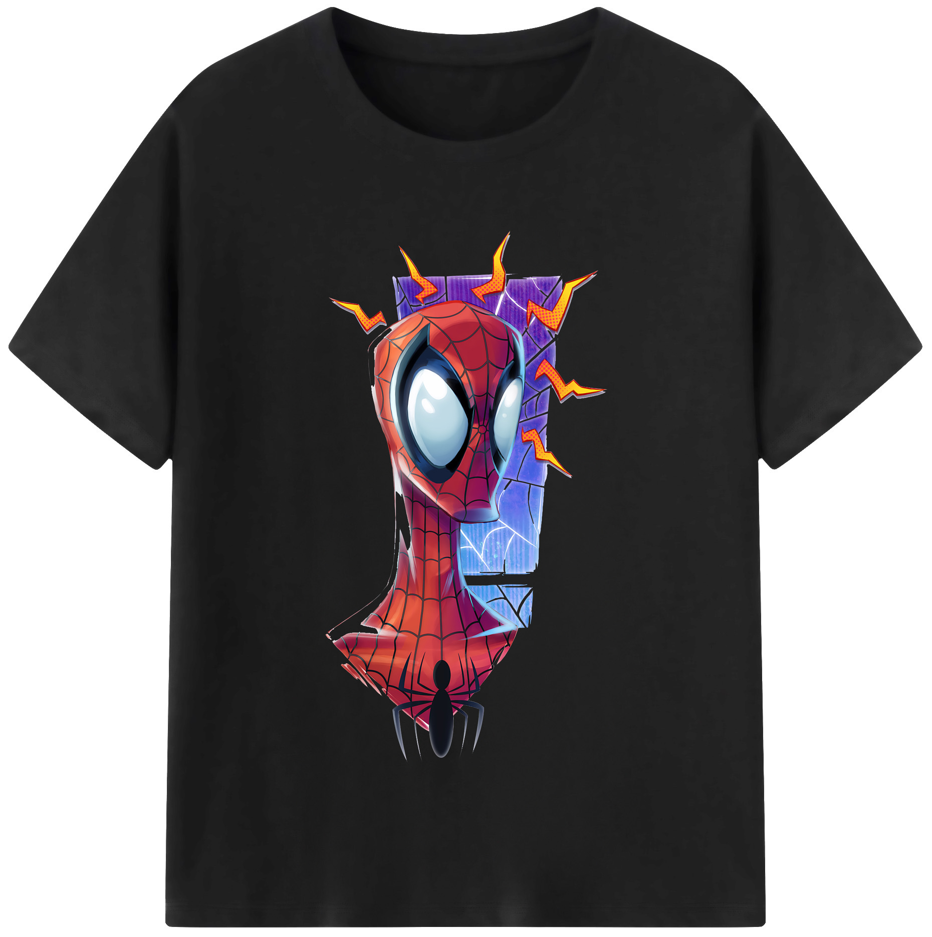 （画像用） Spider Man スパイダーマン 綿100％半袖Tシャツ（フロントプリント）