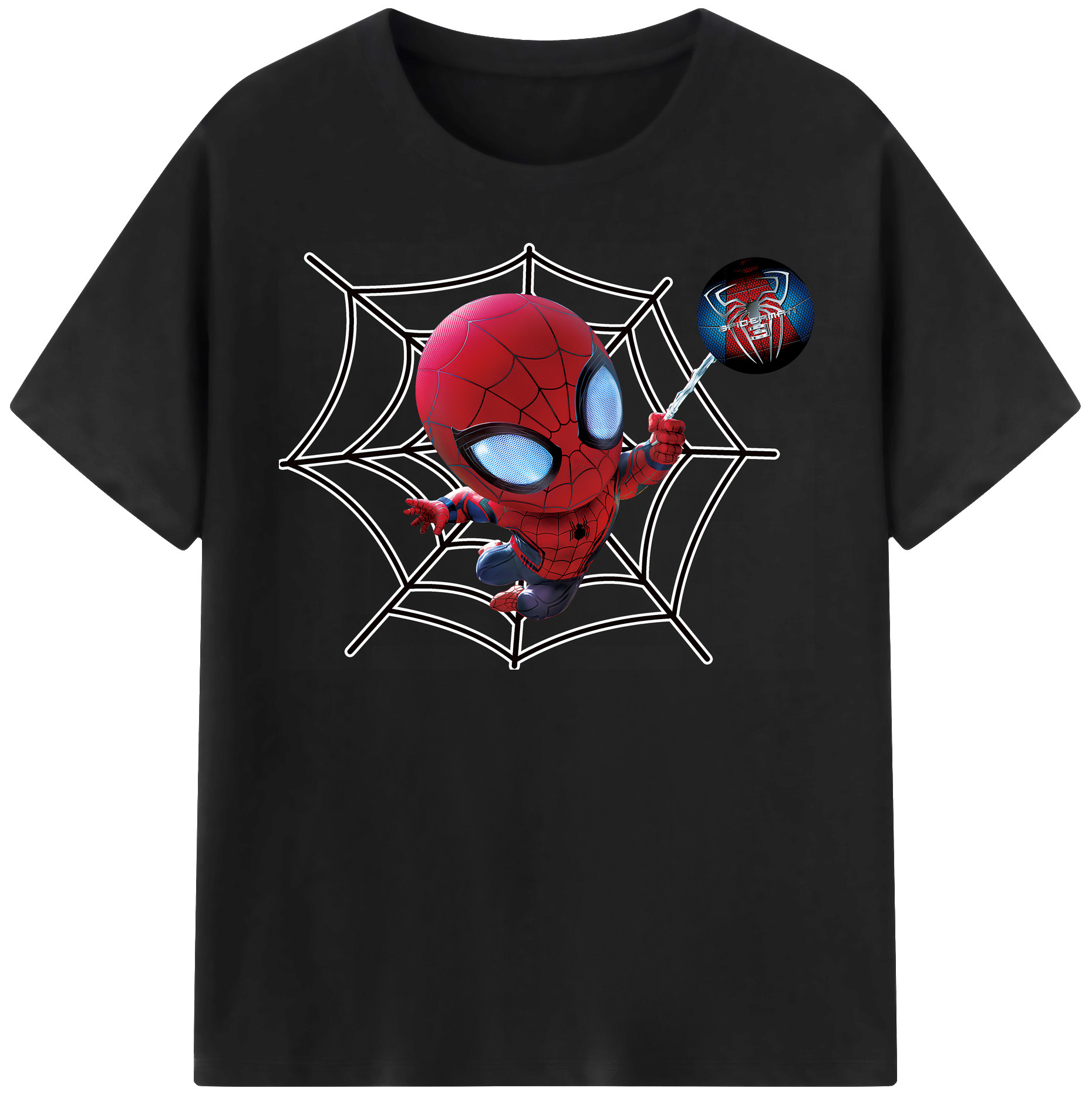 （画像用） Spider Man スパイダーマン 綿100％半袖Tシャツ（フロントプリント）