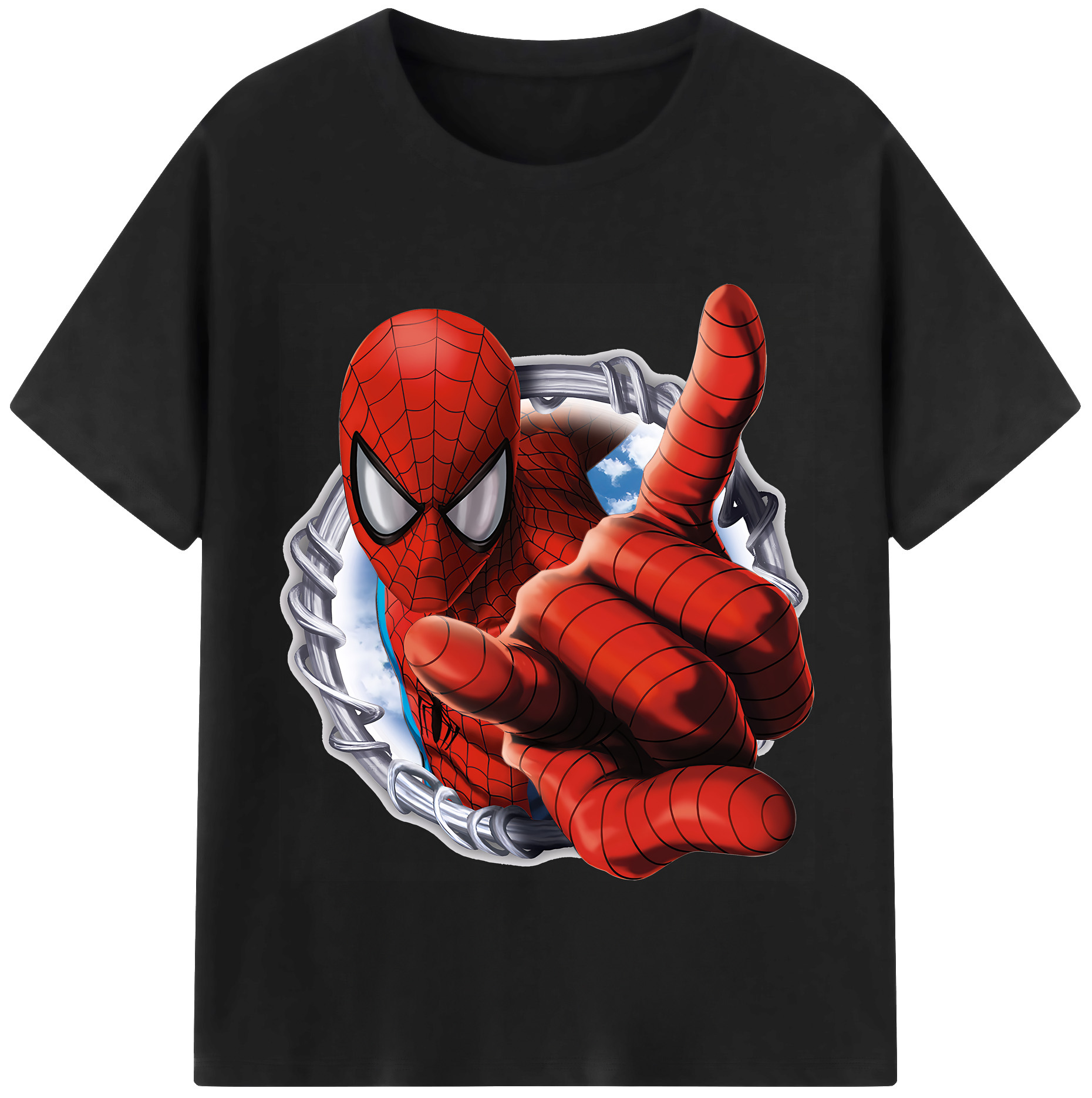 （画像用） Spider Man スパイダーマン 綿100％半袖Tシャツ（フロントプリント）