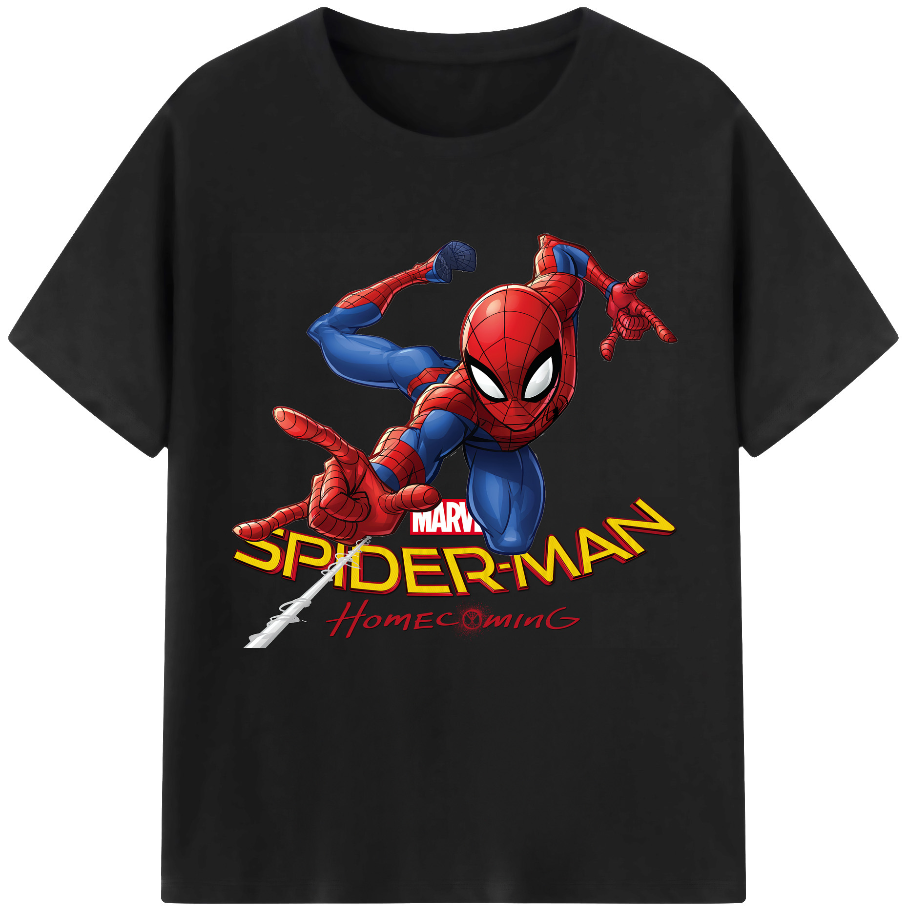 （画像用） Spider Man スパイダーマン 綿100％半袖Tシャツ（フロントプリント）