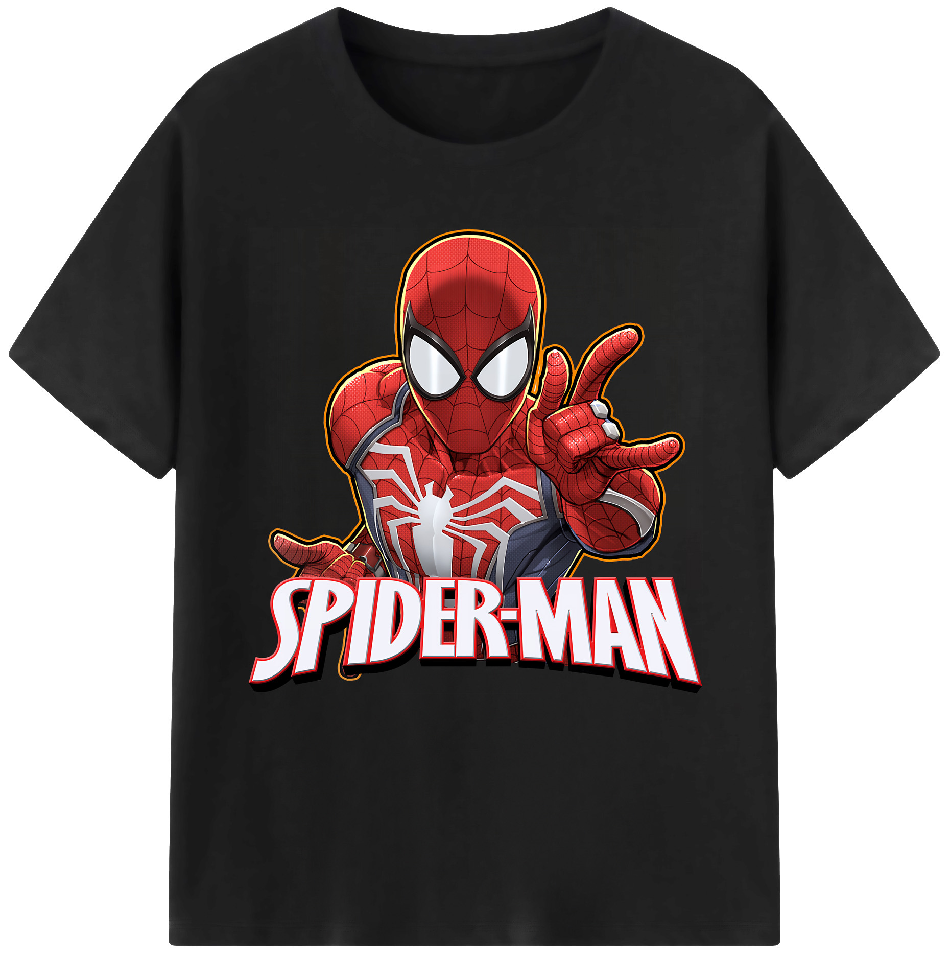 （画像用） Spider Man スパイダーマン 綿100％半袖Tシャツ（フロントプリント）