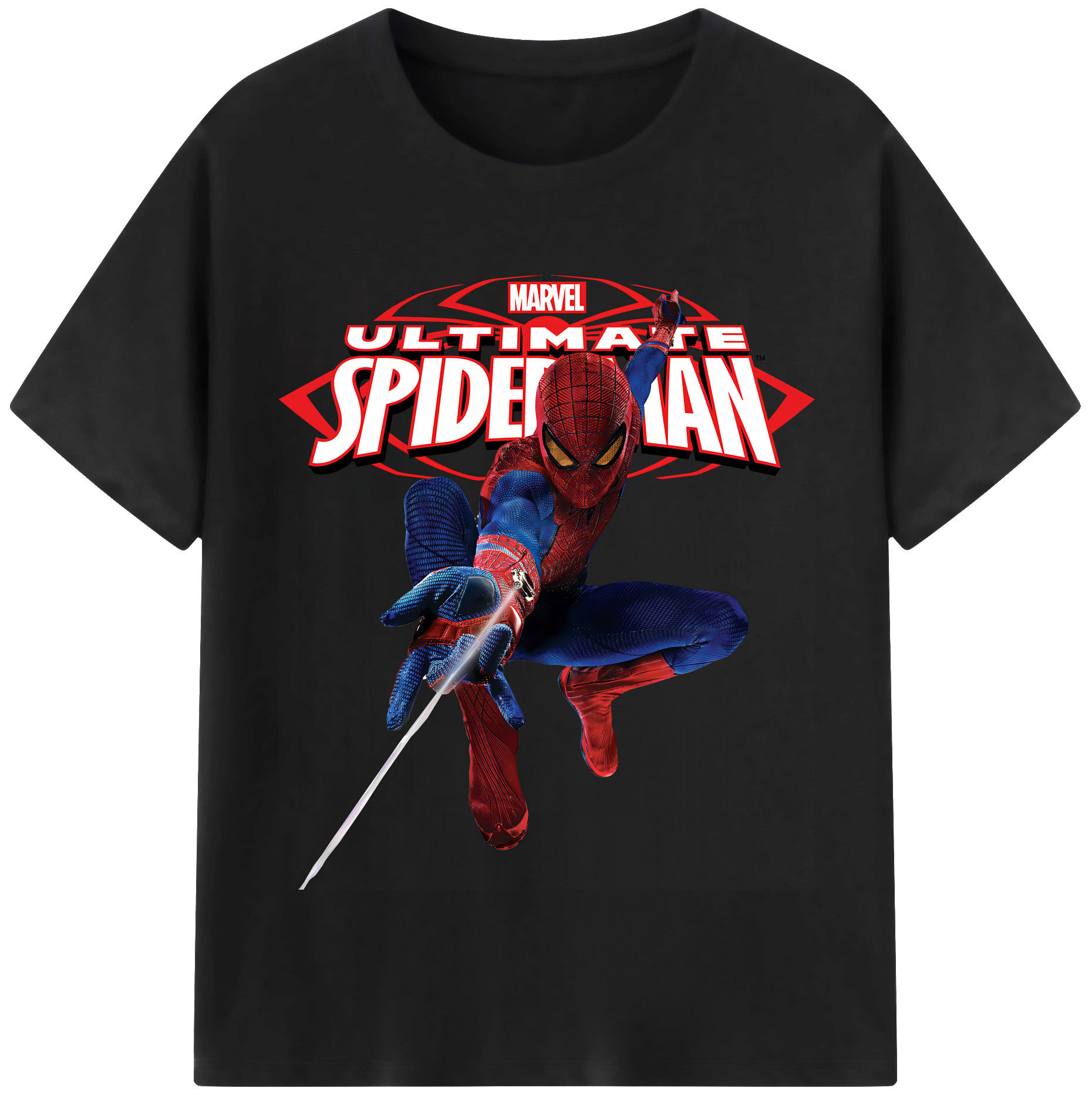 （画像用） Spider Man スパイダーマン 綿100％半袖Tシャツ（フロントプリント）