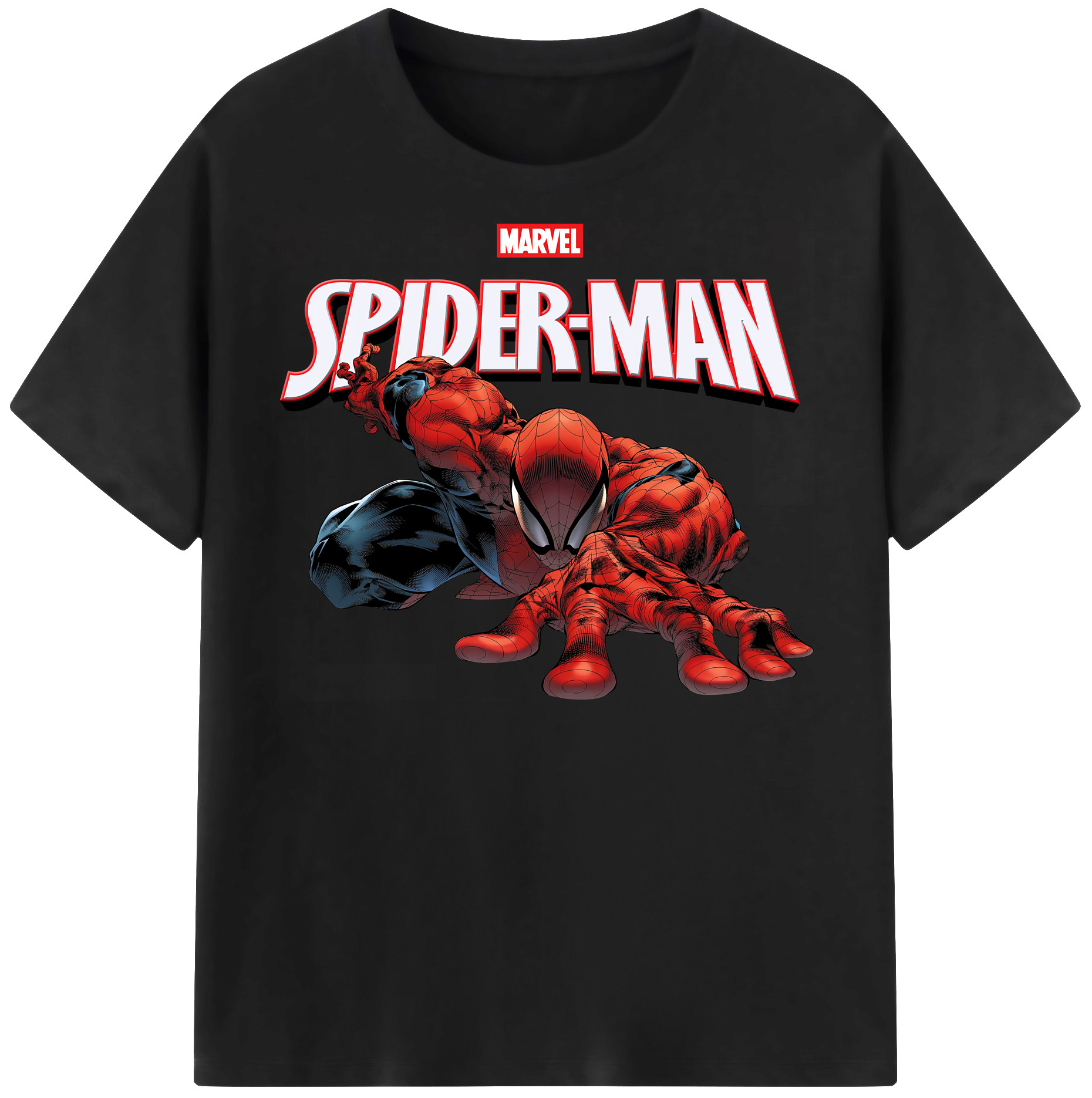 （画像用） Spider Man スパイダーマン 綿100％半袖Tシャツ（フロントプリント）