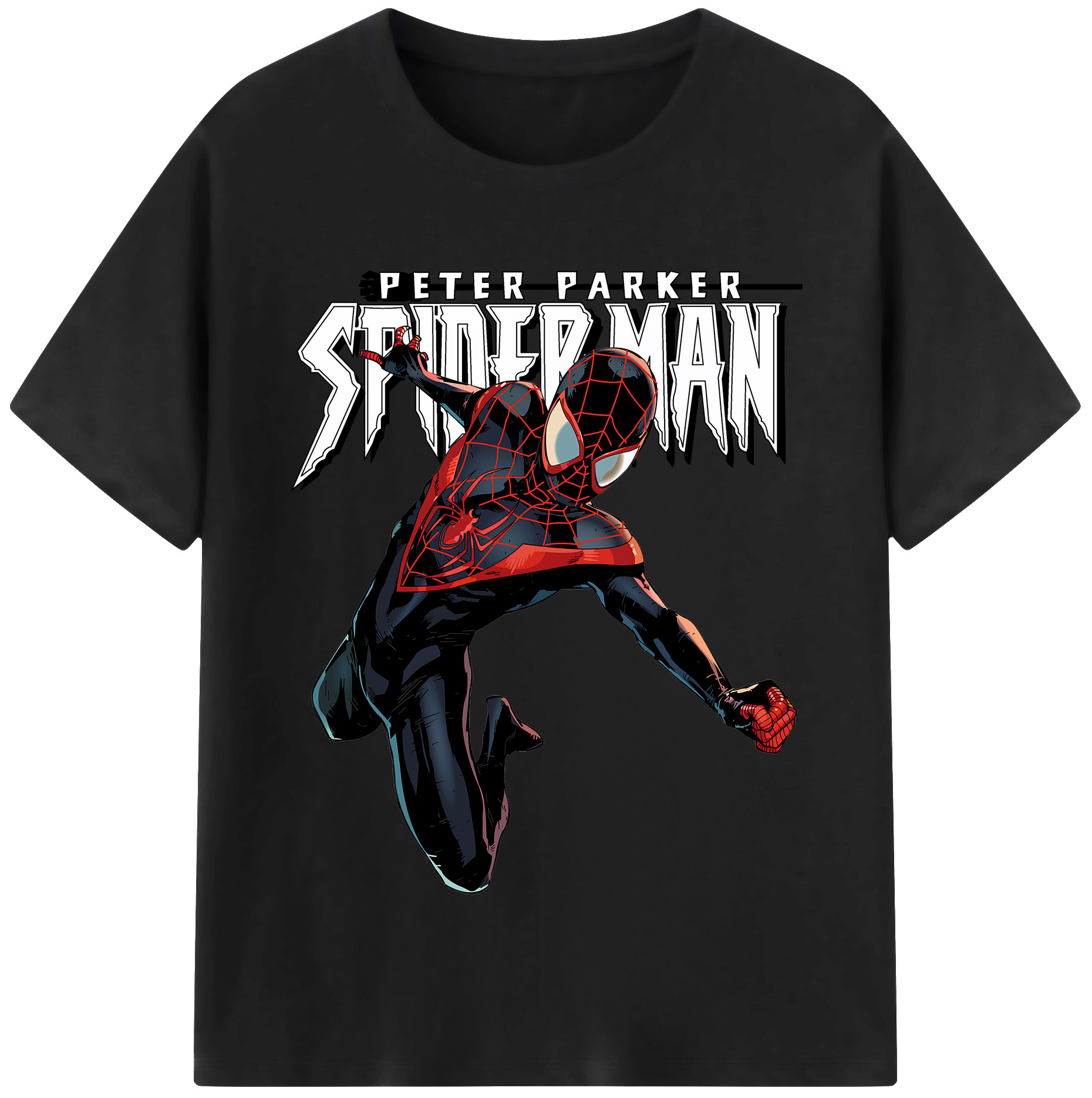 （画像用） Spider Man スパイダーマン 綿100％半袖Tシャツ（フロントプリント）