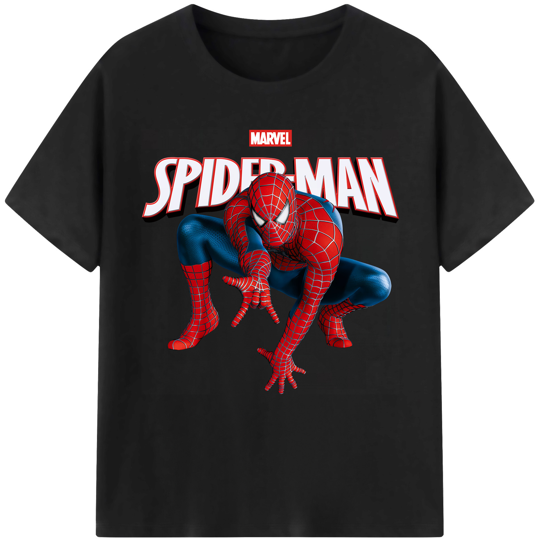 （画像用） Spider Man スパイダーマン 綿100％半袖Tシャツ（フロントプリント）