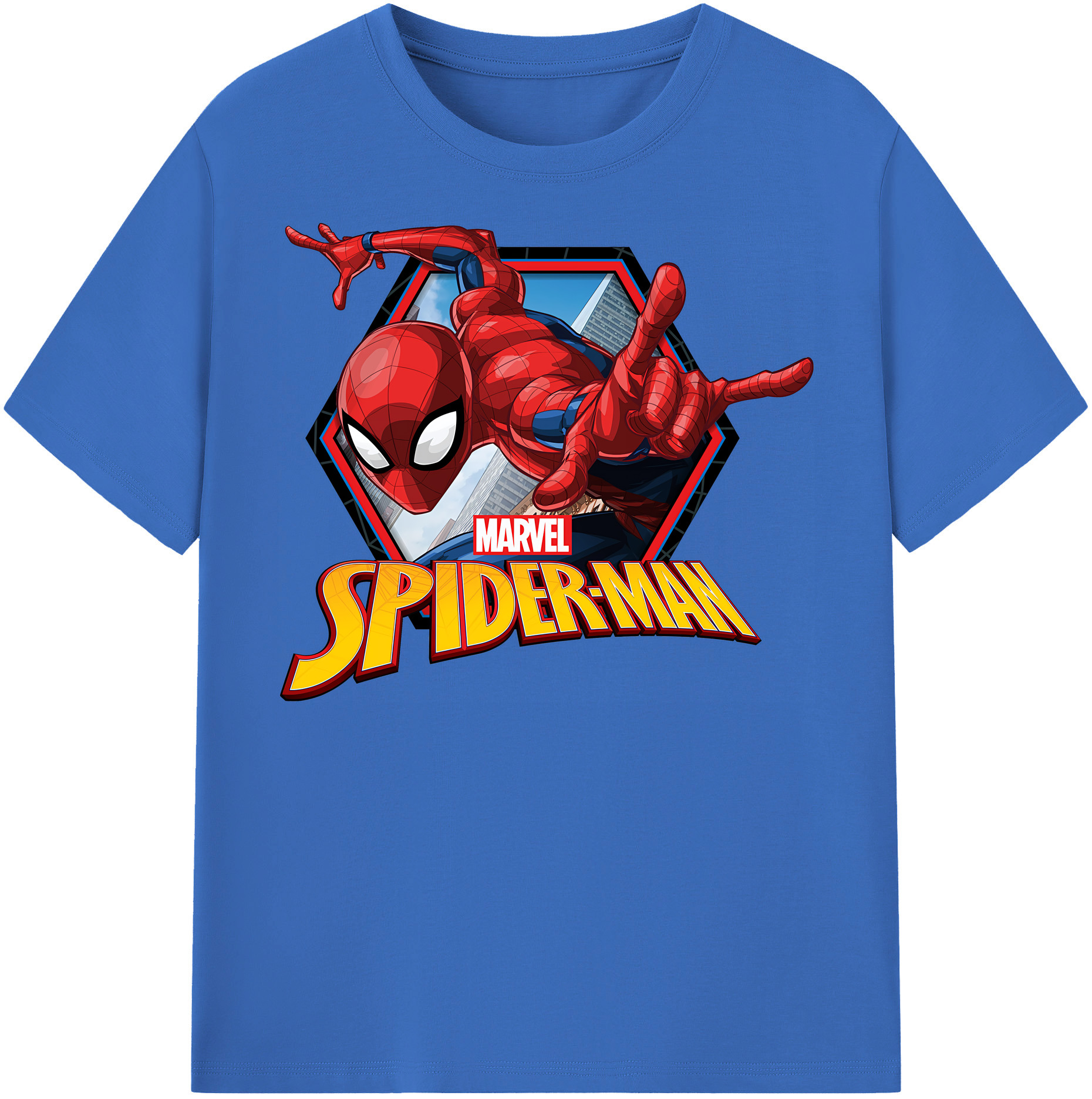 （画像用） Spider Man スパイダーマン 綿100％半袖Tシャツ（フロントプリント）