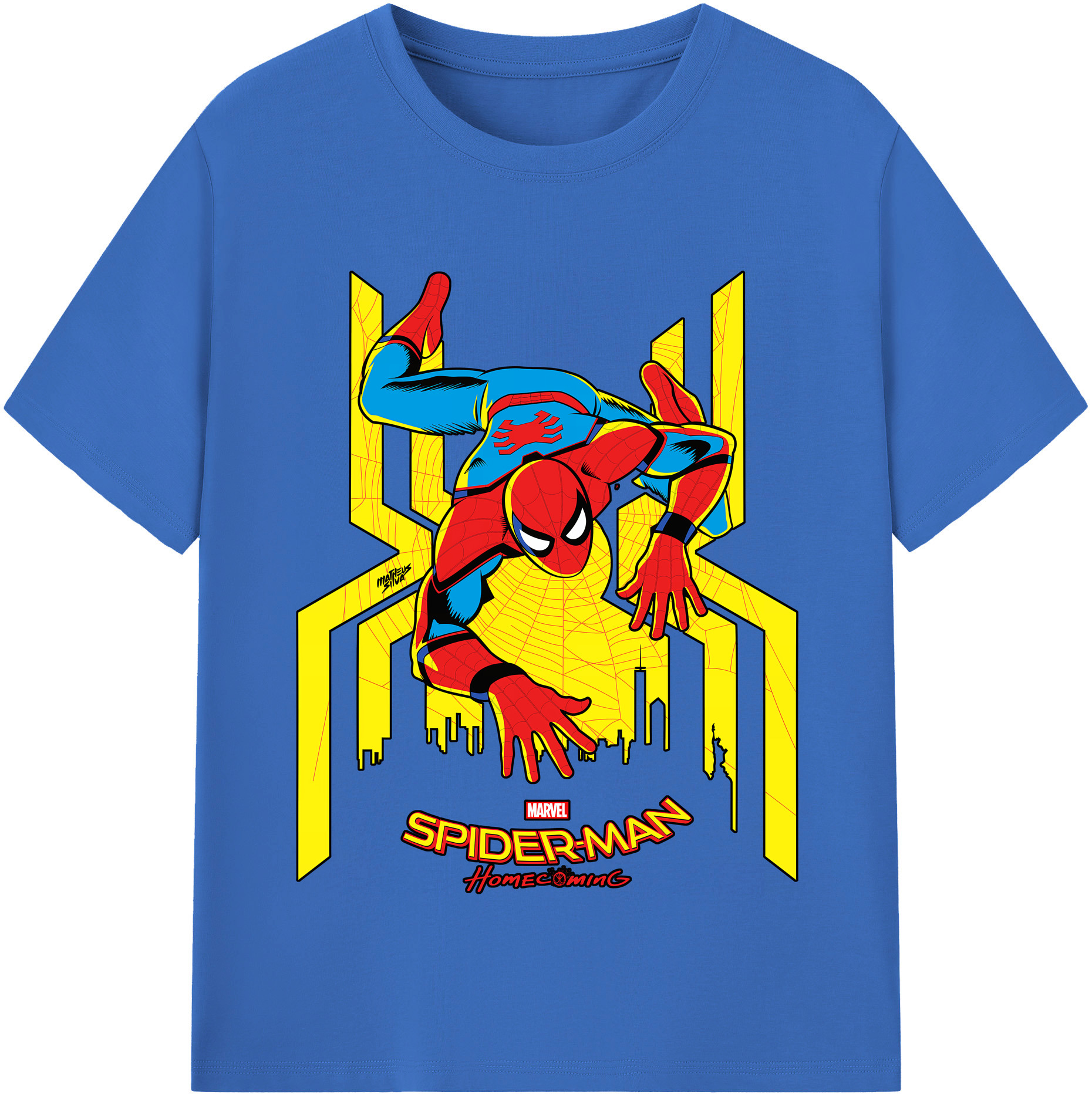 （画像用） Spider Man スパイダーマン 綿100％半袖Tシャツ（フロントプリント）