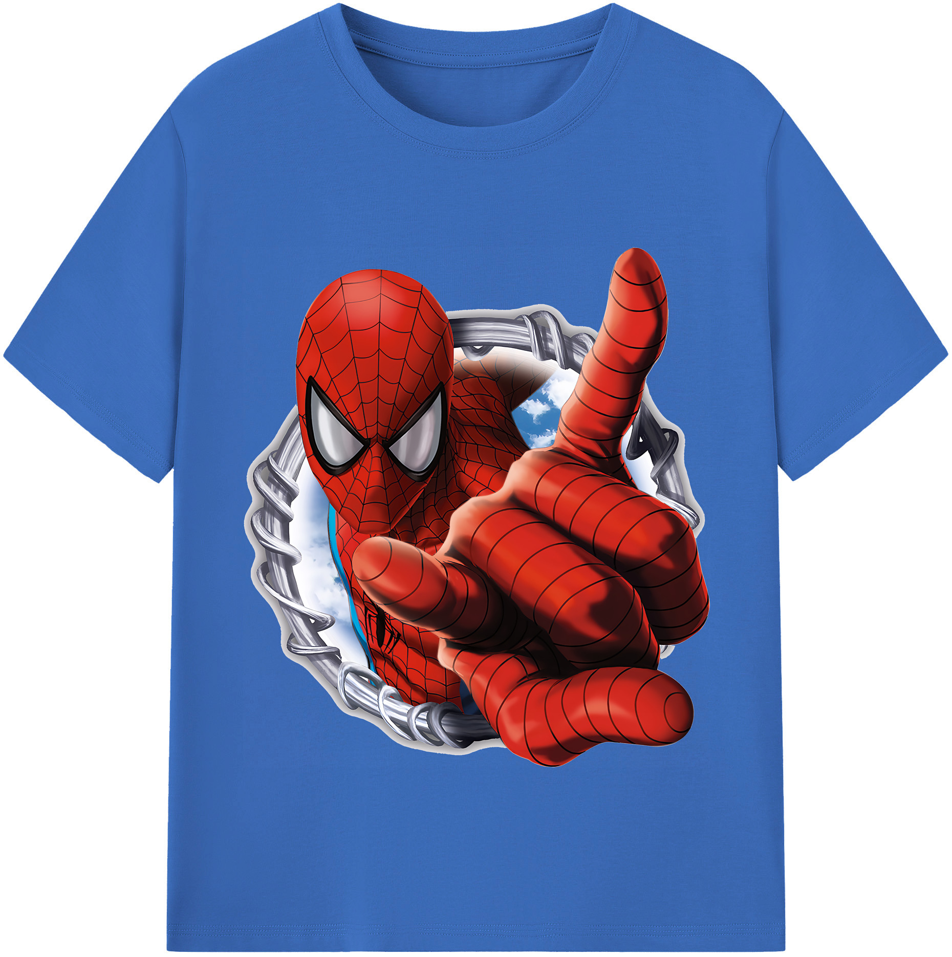 （画像用） Spider Man スパイダーマン 綿100％半袖Tシャツ（フロントプリント）