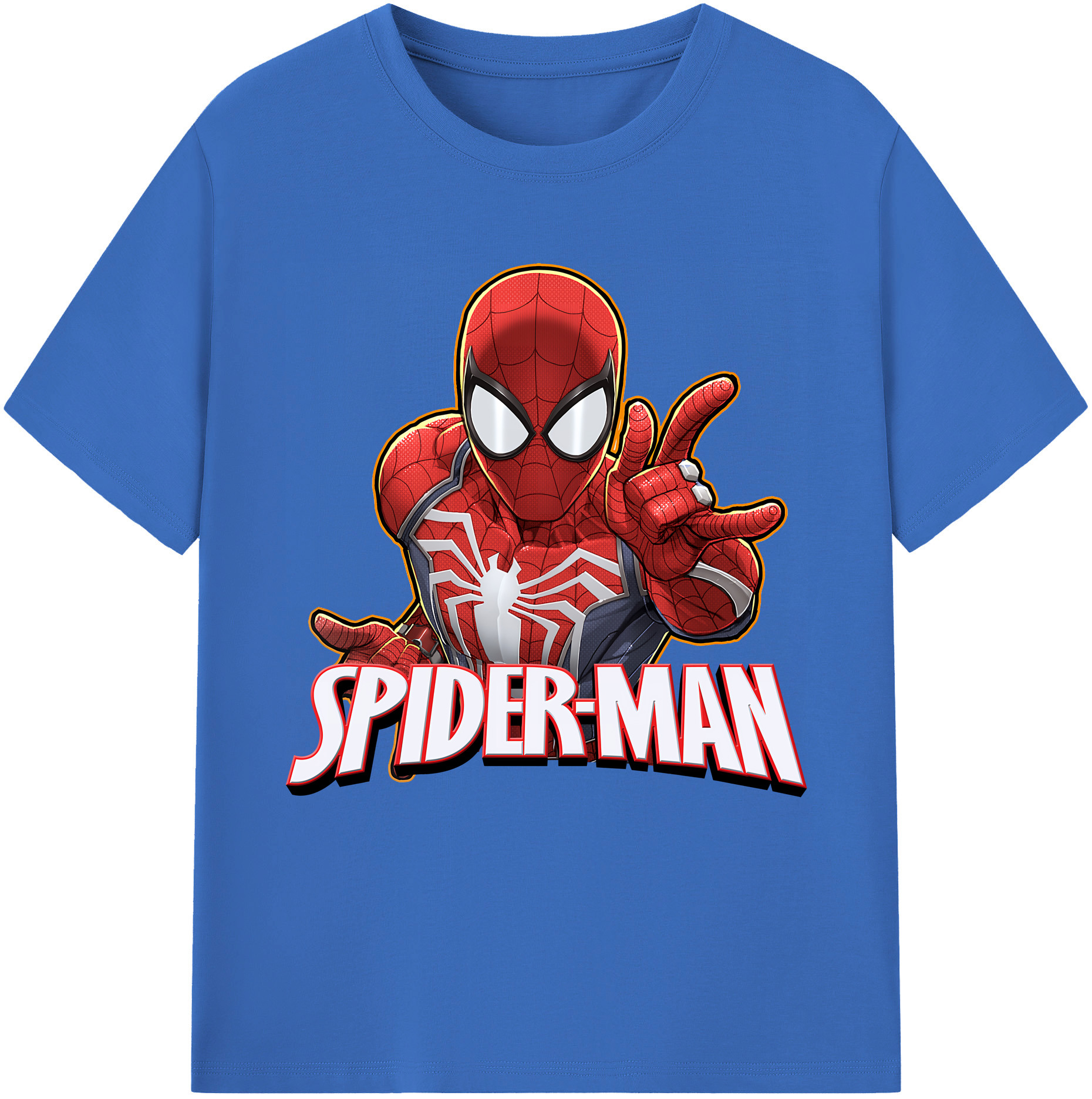 （画像用） Spider Man スパイダーマン 綿100％半袖Tシャツ（フロントプリント）