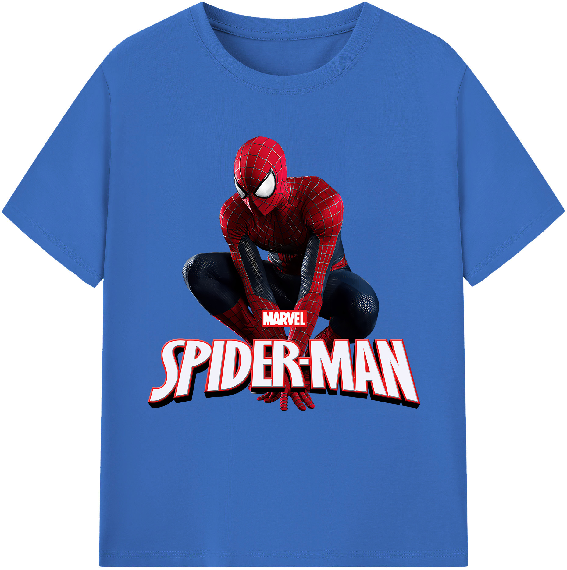 （画像用） Spider Man スパイダーマン 綿100％半袖Tシャツ（フロントプリント）