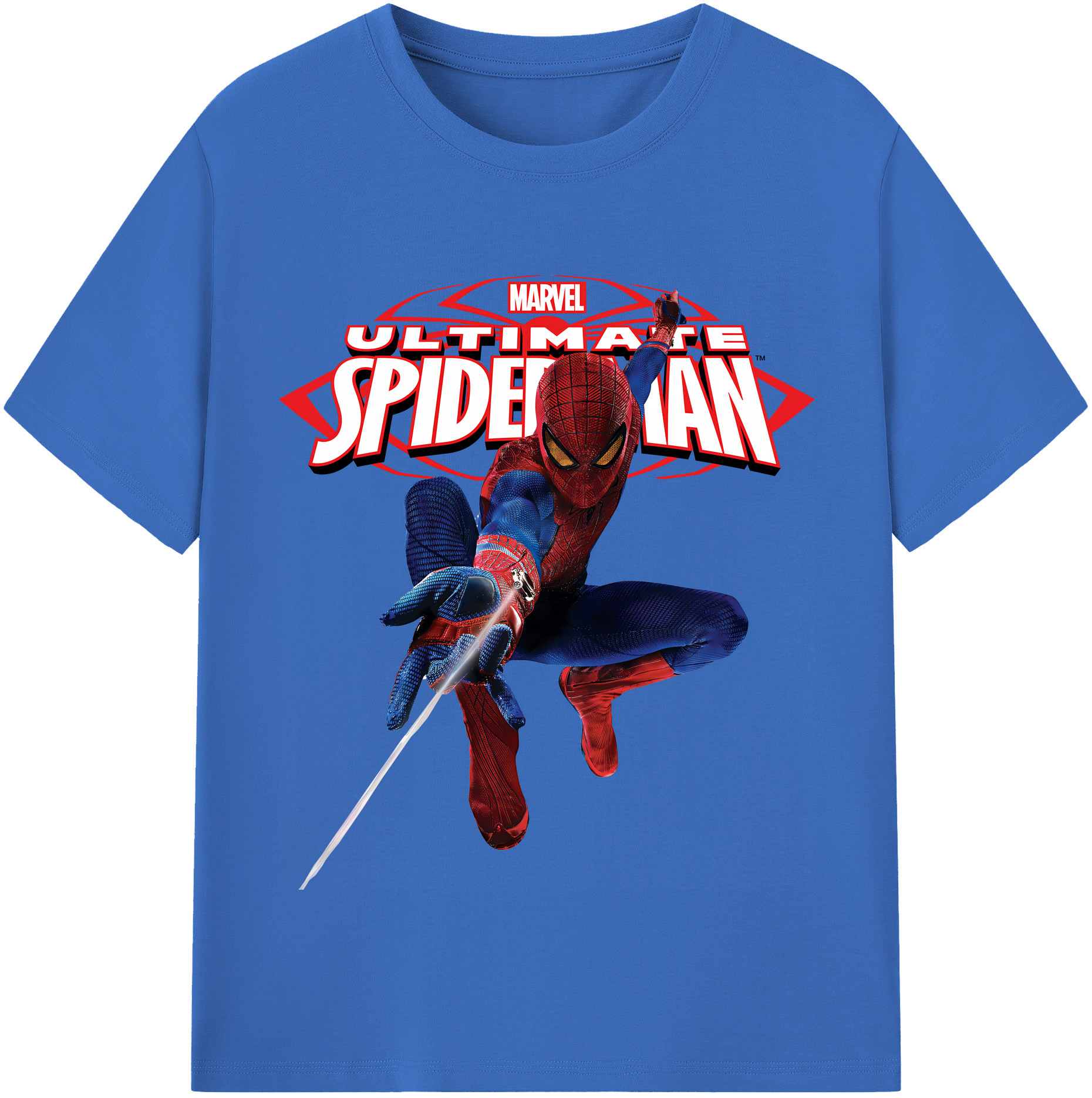 （画像用） Spider Man スパイダーマン 綿100％半袖Tシャツ（フロントプリント）