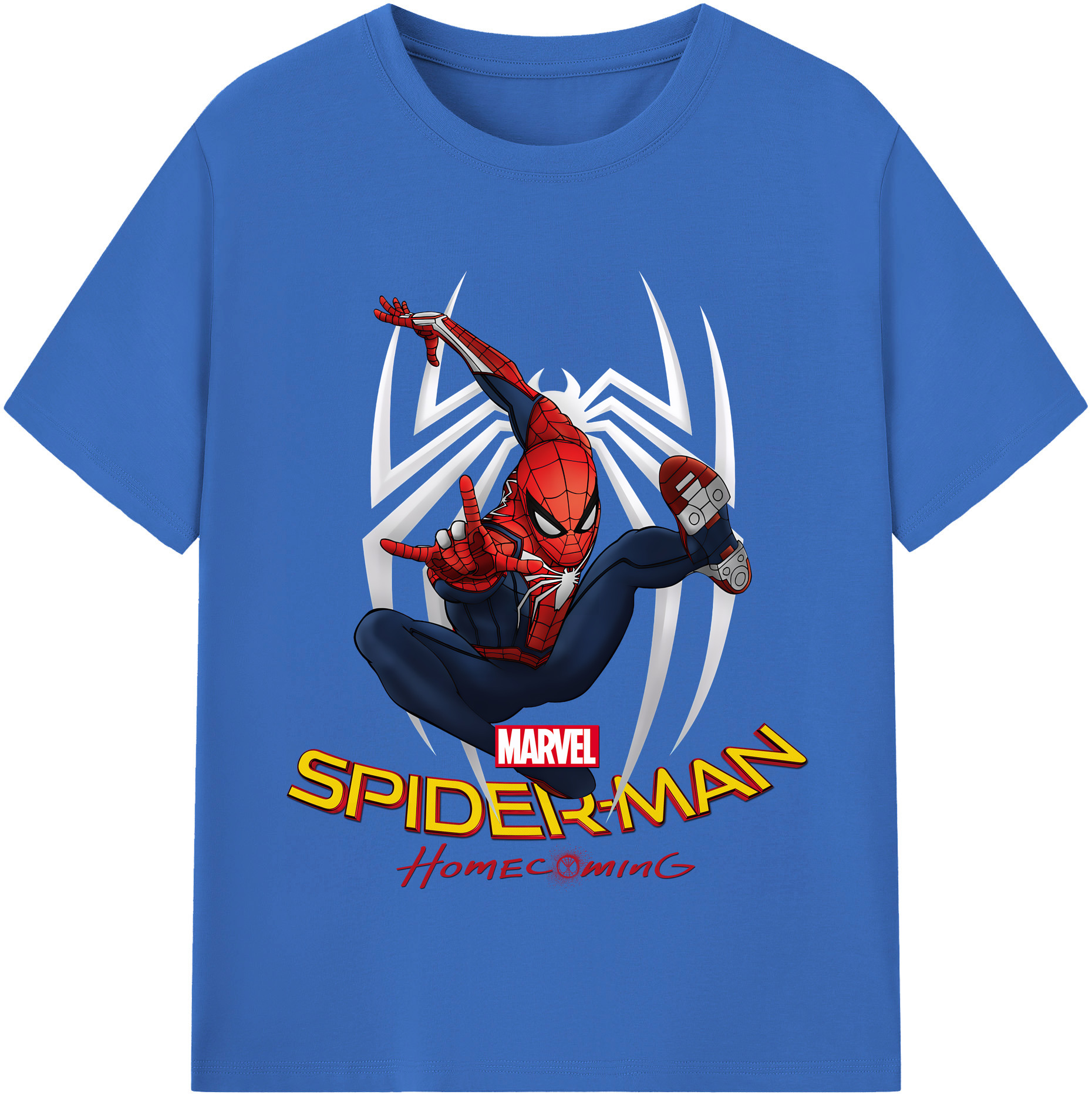 （画像用） Spider Man スパイダーマン 綿100％半袖Tシャツ（フロントプリント）