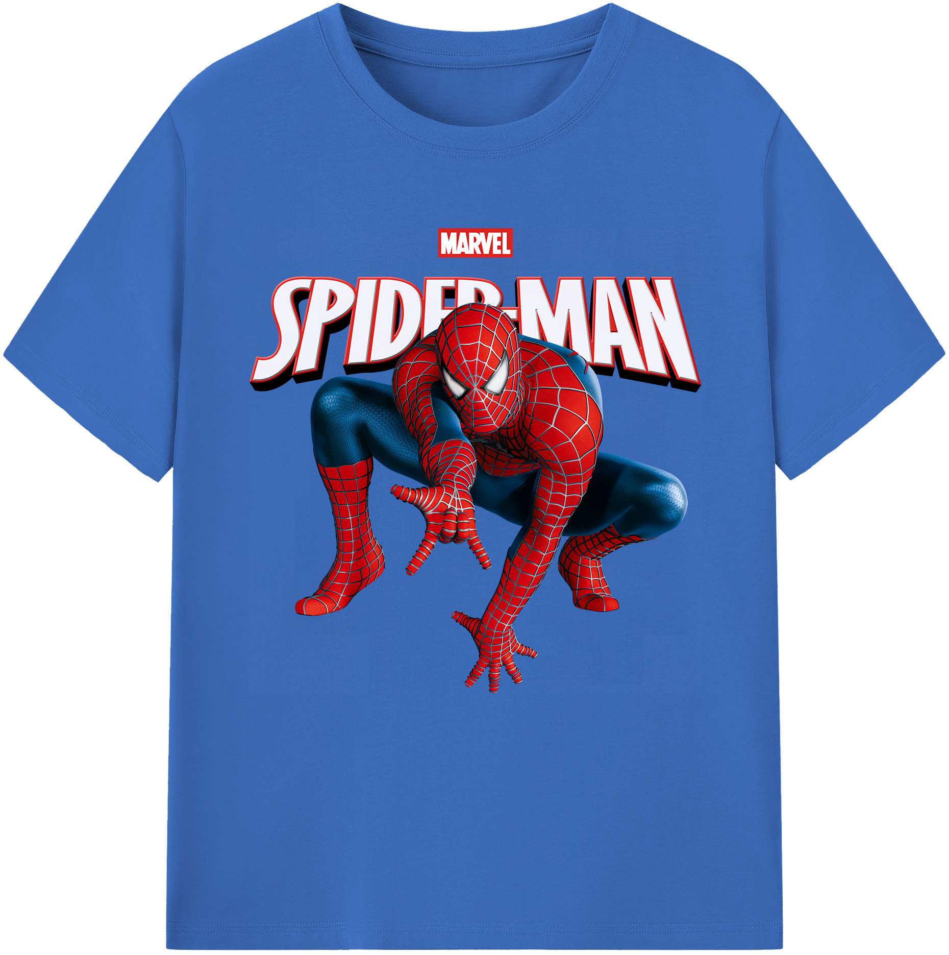（画像用） Spider Man スパイダーマン 綿100％半袖Tシャツ（フロントプリント）