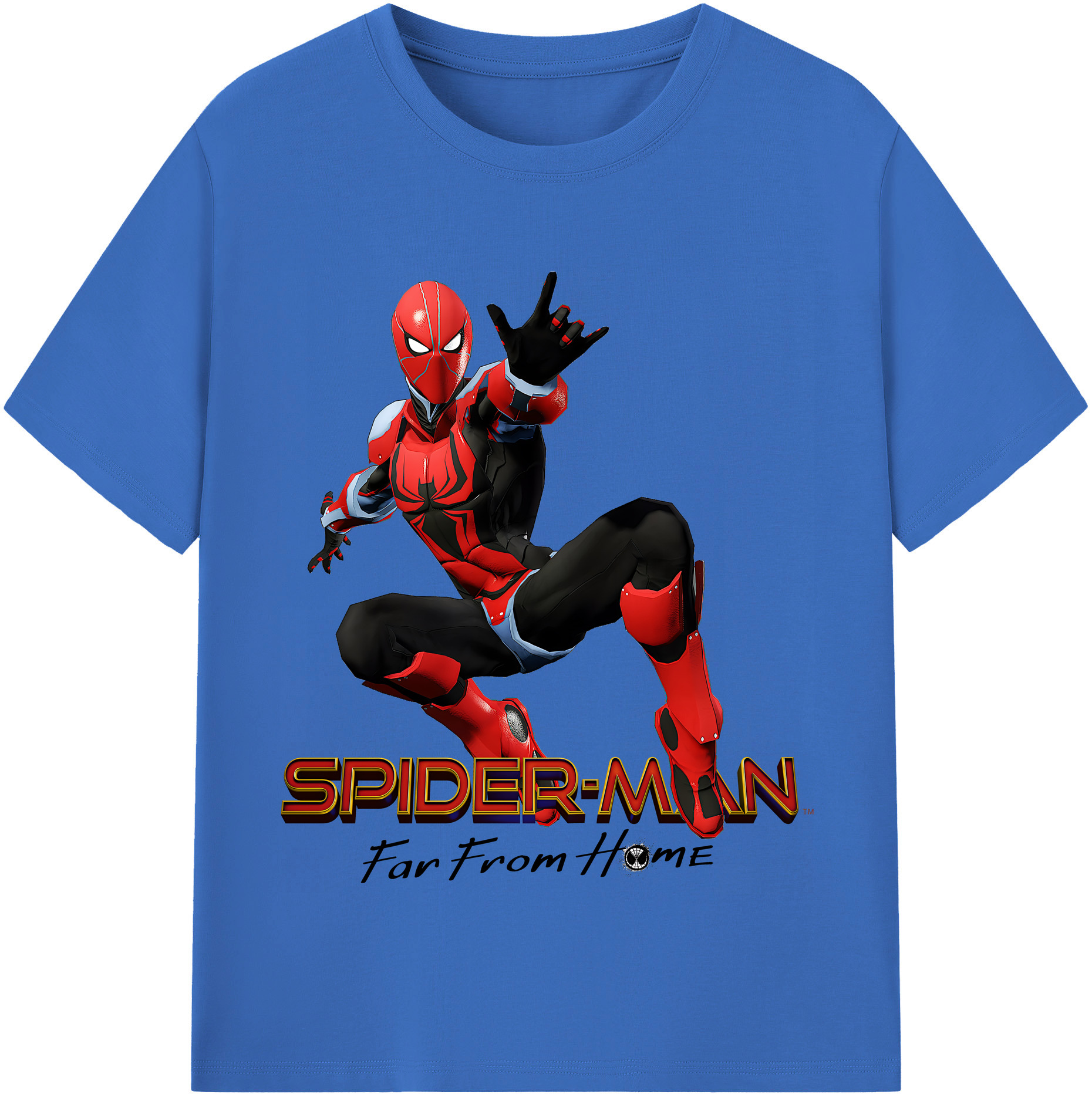 （画像用） Spider Man スパイダーマン 綿100％半袖Tシャツ（フロントプリント）