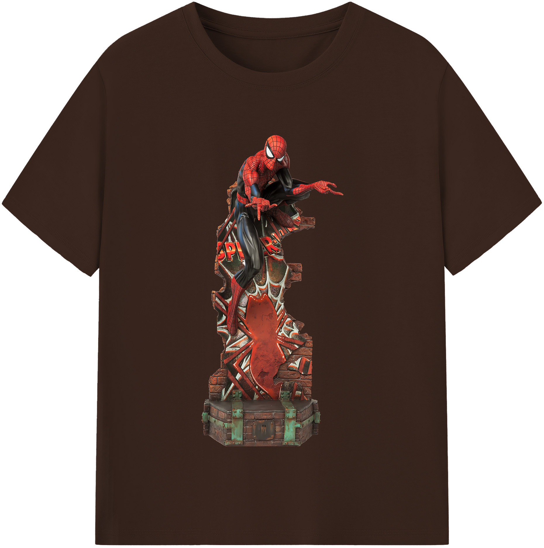 （画像用） Spider Man スパイダーマン 綿100％半袖Tシャツ（フロントプリント）