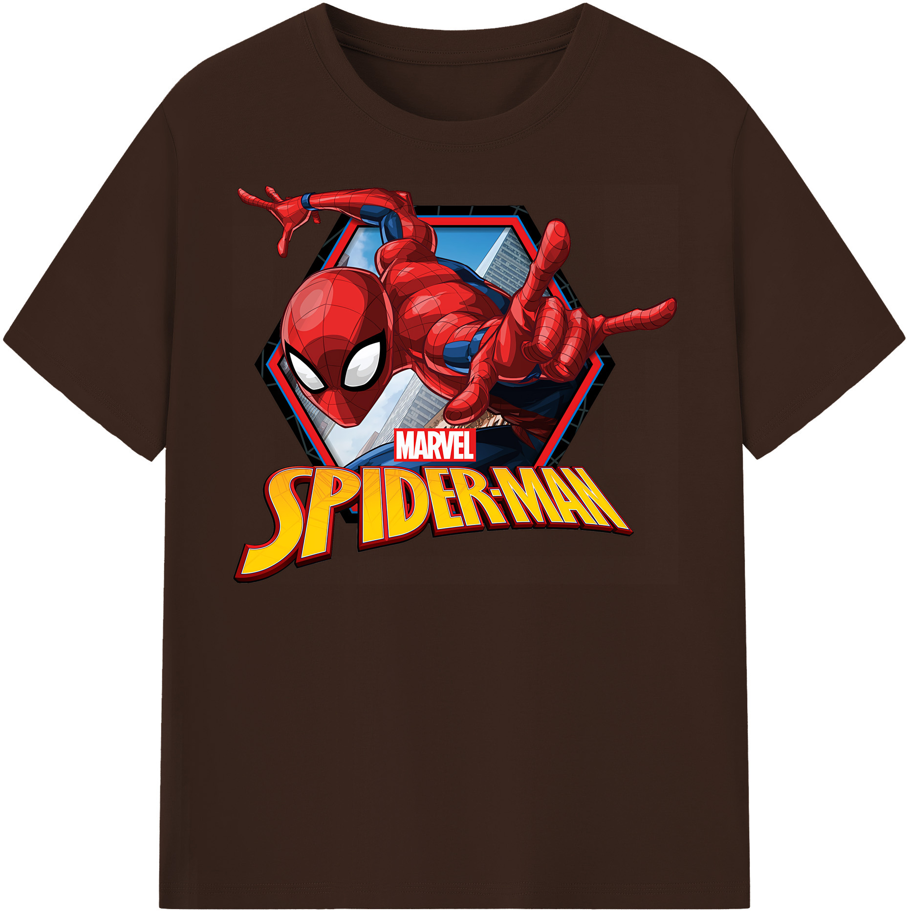 （画像用） Spider Man スパイダーマン 綿100％半袖Tシャツ（フロントプリント）