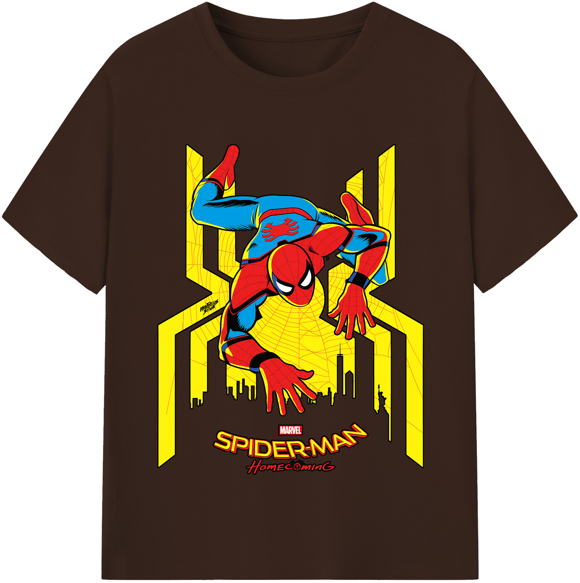 （画像用） Spider Man スパイダーマン 綿100％半袖Tシャツ（フロントプリント）
