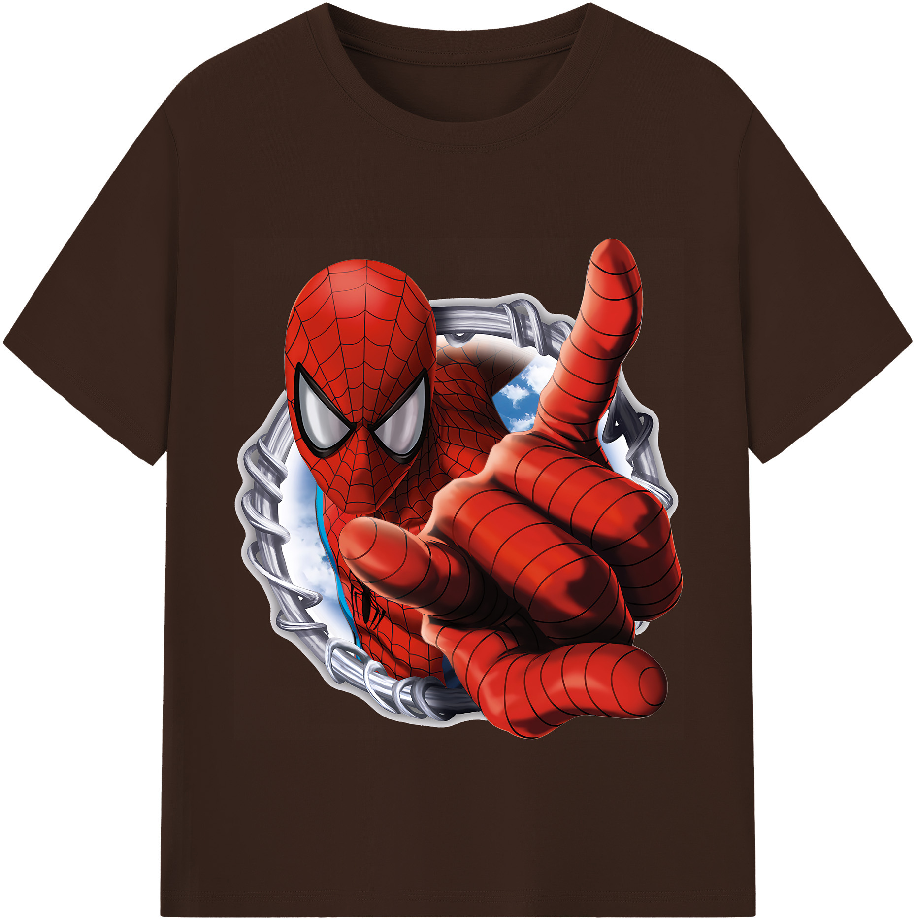 （画像用） Spider Man スパイダーマン 綿100％半袖Tシャツ（フロントプリント）