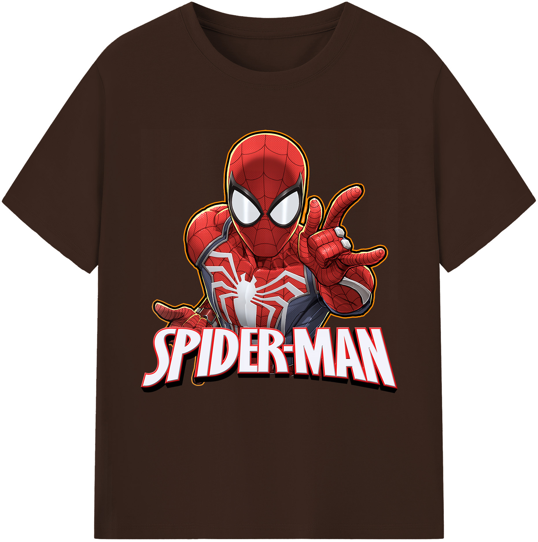 （画像用） Spider Man スパイダーマン 綿100％半袖Tシャツ（フロントプリント）