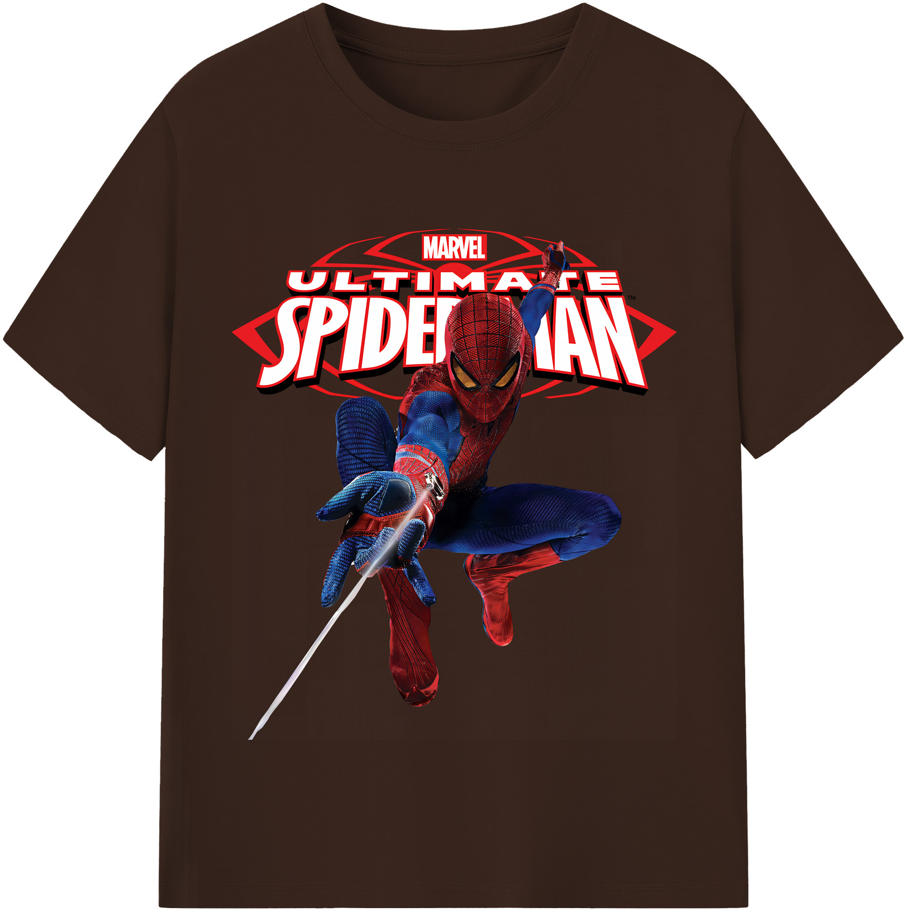 （画像用） Spider Man スパイダーマン 綿100％半袖Tシャツ（フロントプリント）