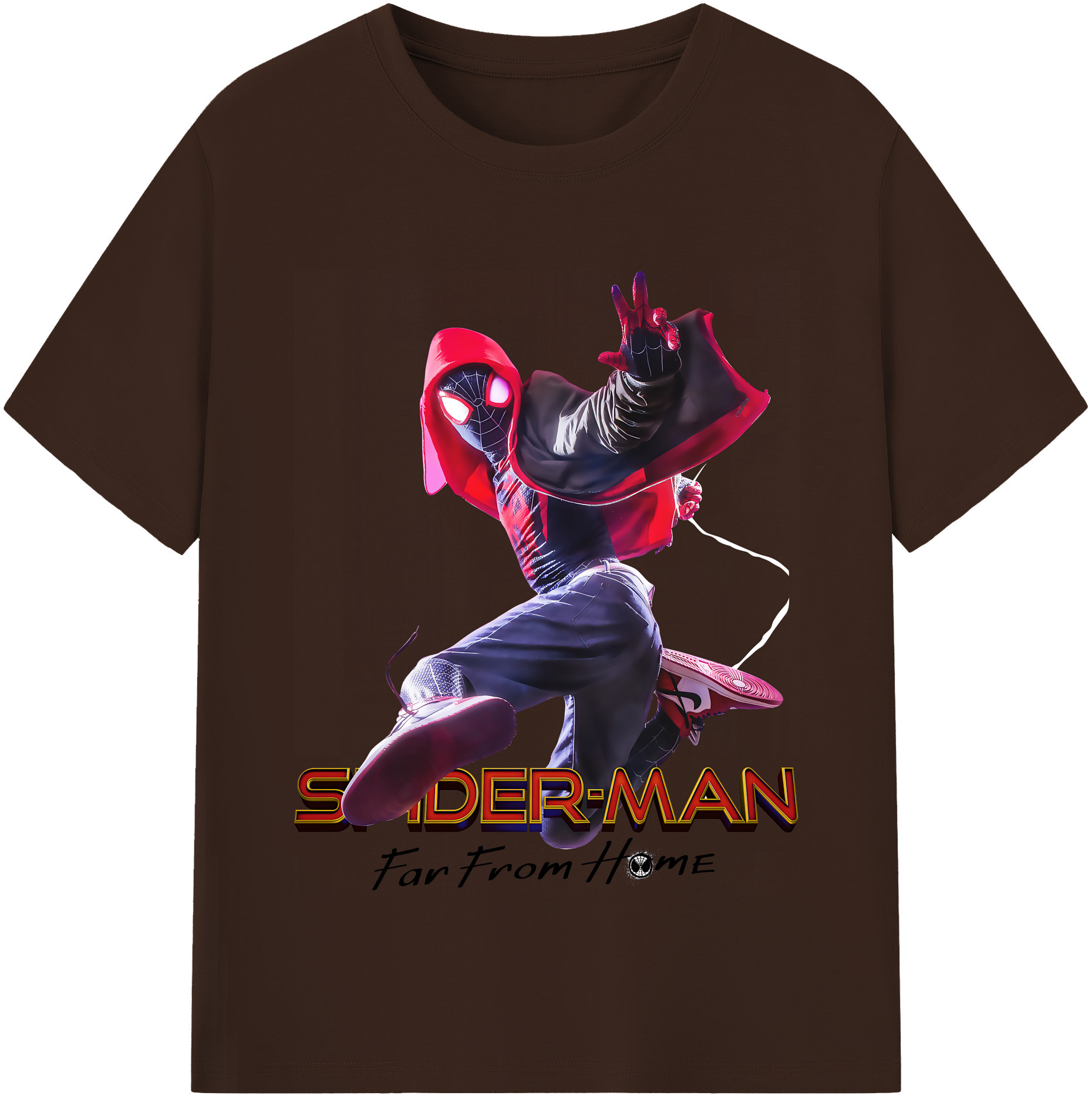Spider Man スパイダーマン 綿100％半袖Tシャツ（フロントプリント）