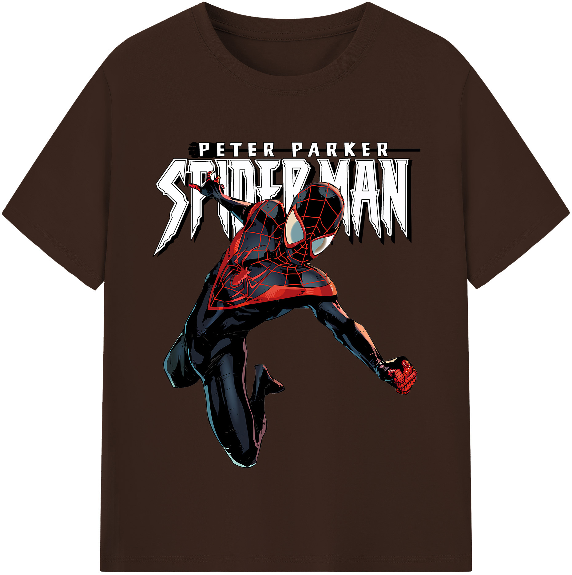 （画像用） Spider Man スパイダーマン 綿100％半袖Tシャツ（フロントプリント）
