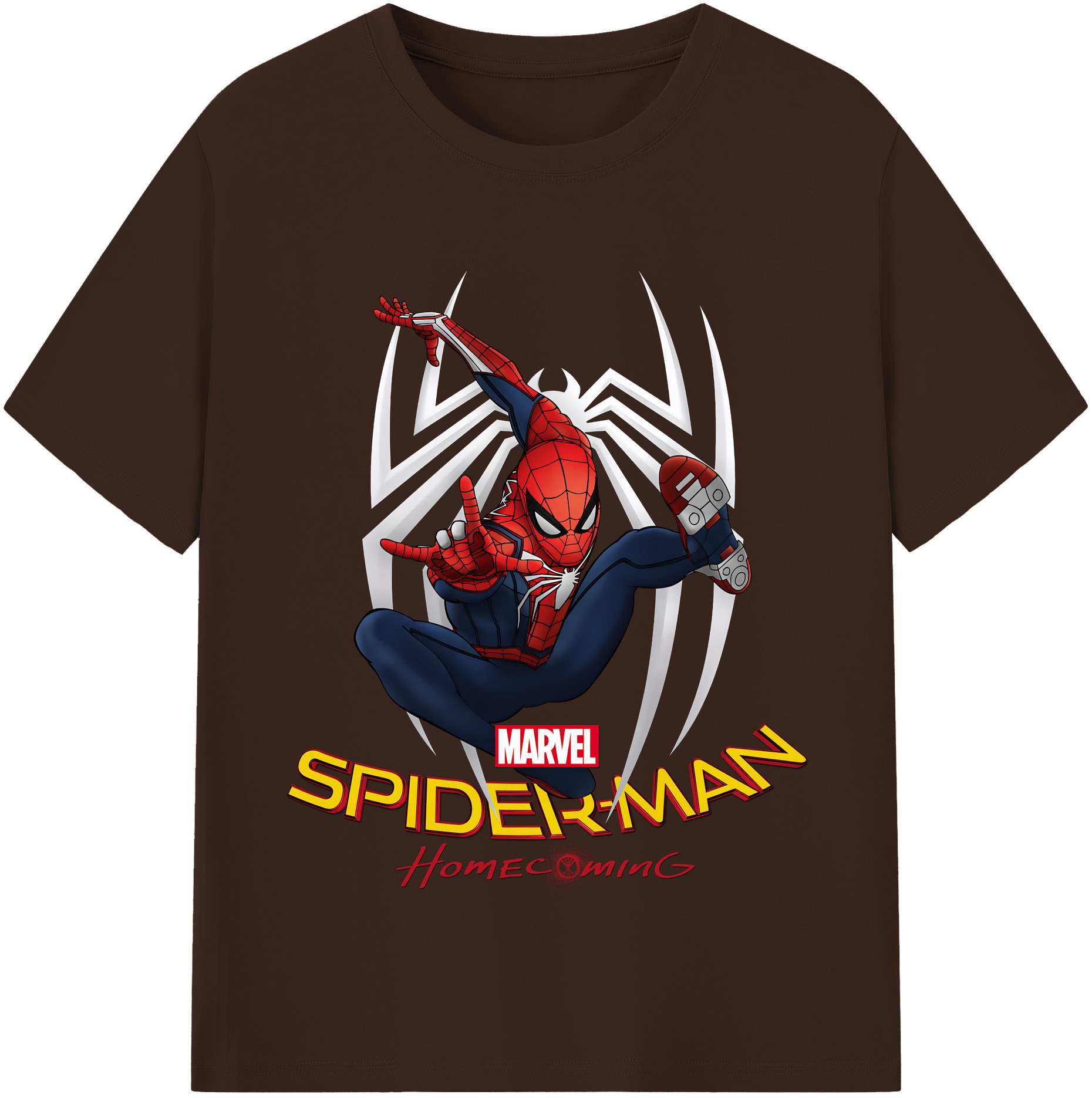 （画像用） Spider Man スパイダーマン 綿100％半袖Tシャツ（フロントプリント）