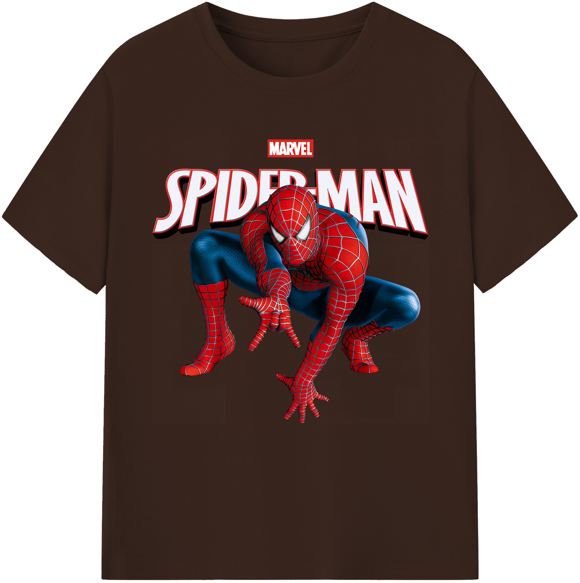 （画像用） Spider Man スパイダーマン 綿100％半袖Tシャツ（フロントプリント）