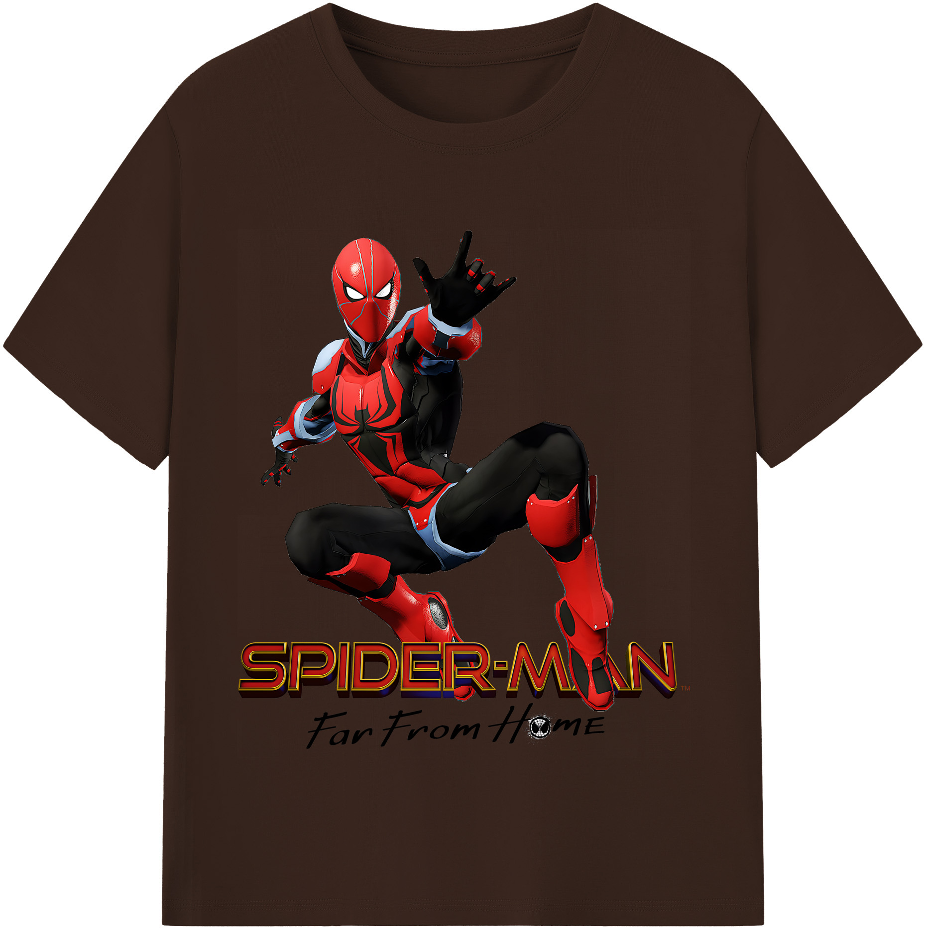 （画像用） Spider Man スパイダーマン 綿100％半袖Tシャツ（フロントプリント）
