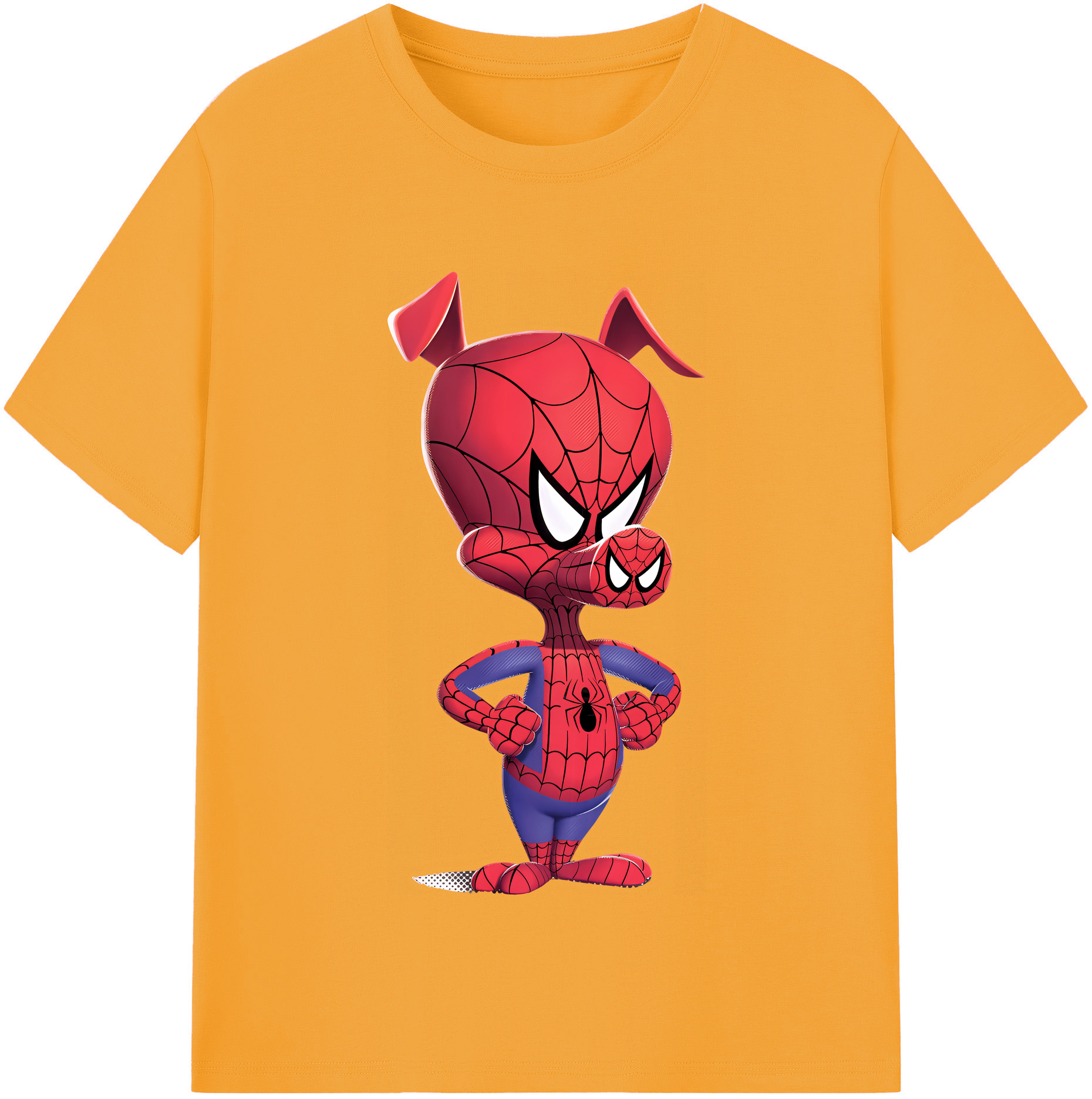 （画像用） Spider Man スパイダーマン 綿100％半袖Tシャツ（フロントプリント）